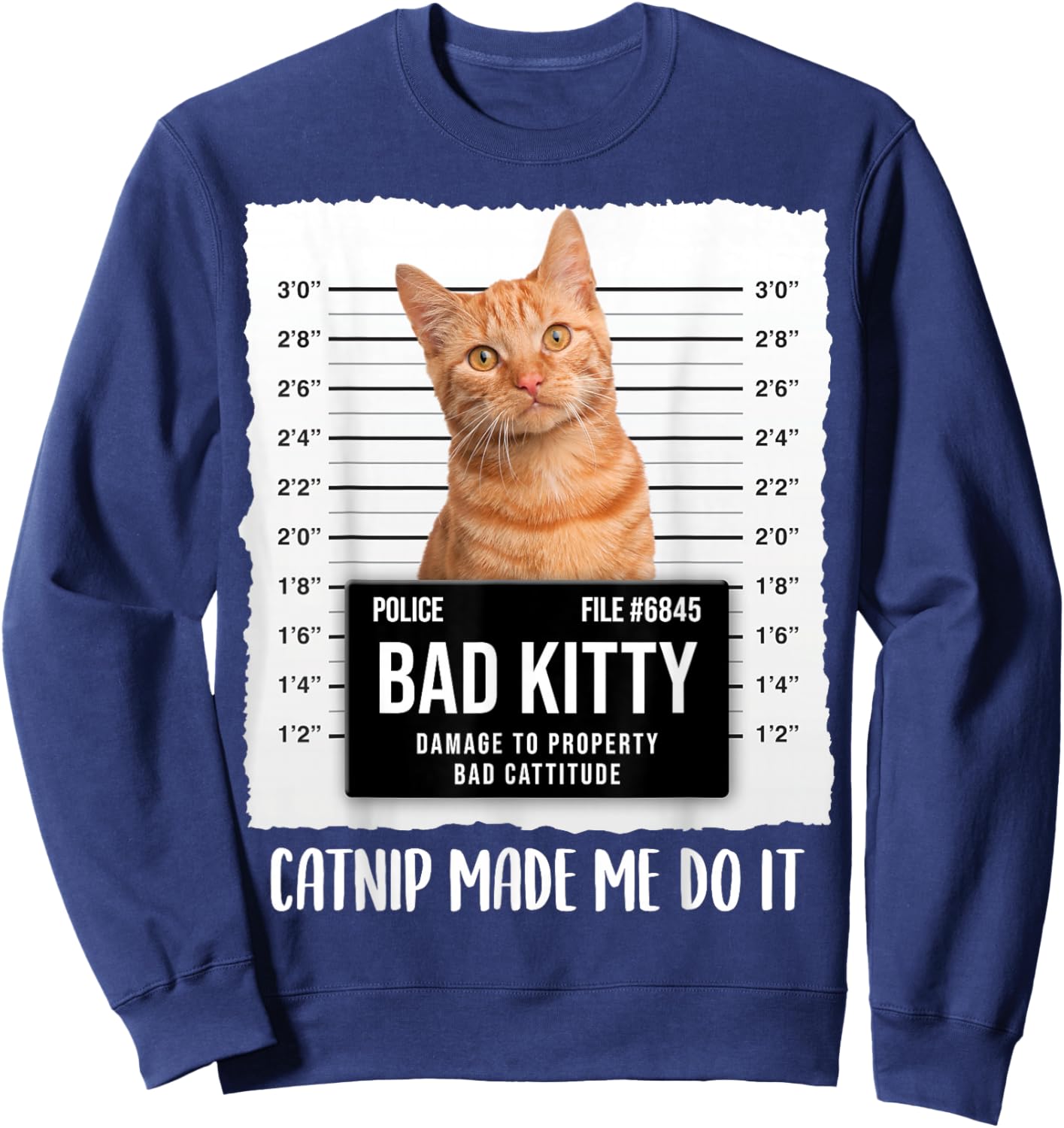 Funny Ginger Cat Lover - Catnip made me do it Sweatshirt - Sweatshirt | Navy