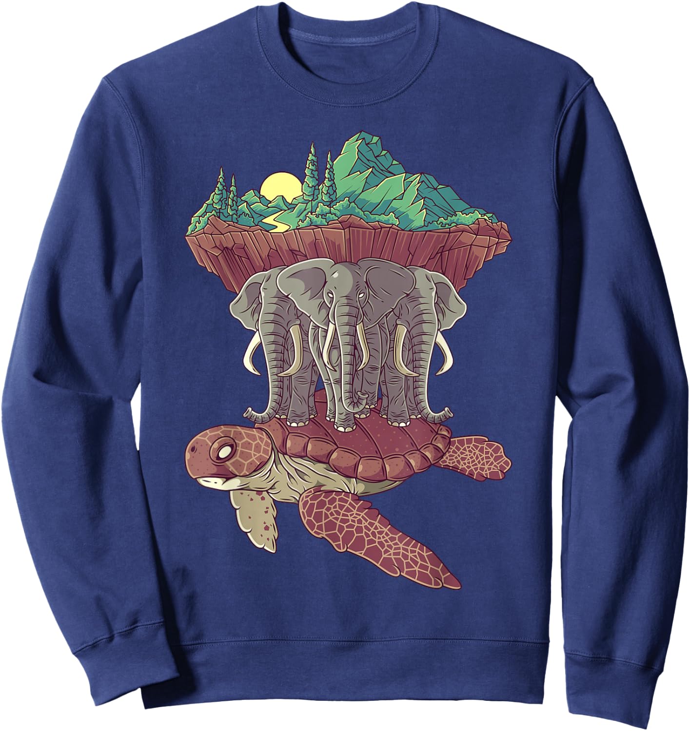 Flat Earth Society Conspiracy Theory Model Gift Sweatshirt - Sweatshirt | Navy