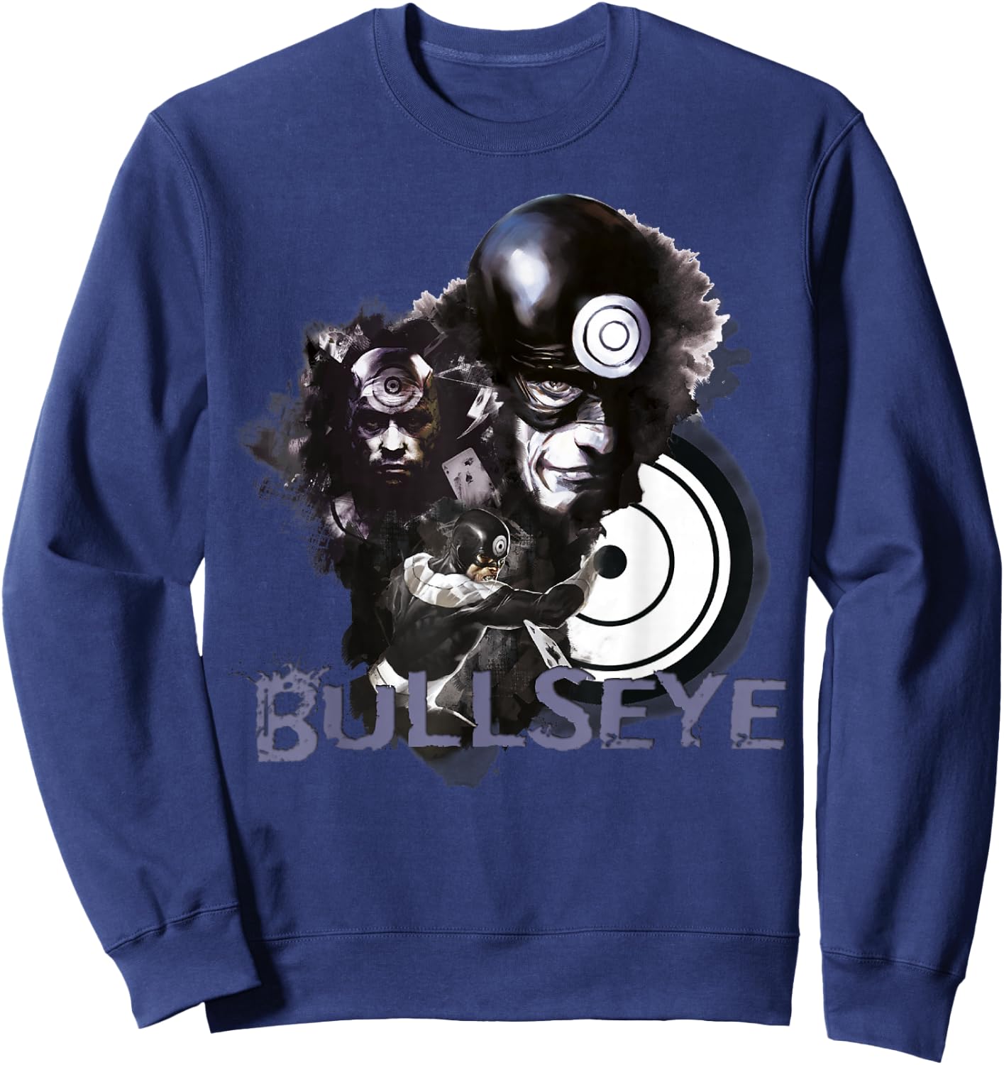 Marvel Retro Bullseye Collage Action Portrait Sweatshirt - Sweatshirt | Navy