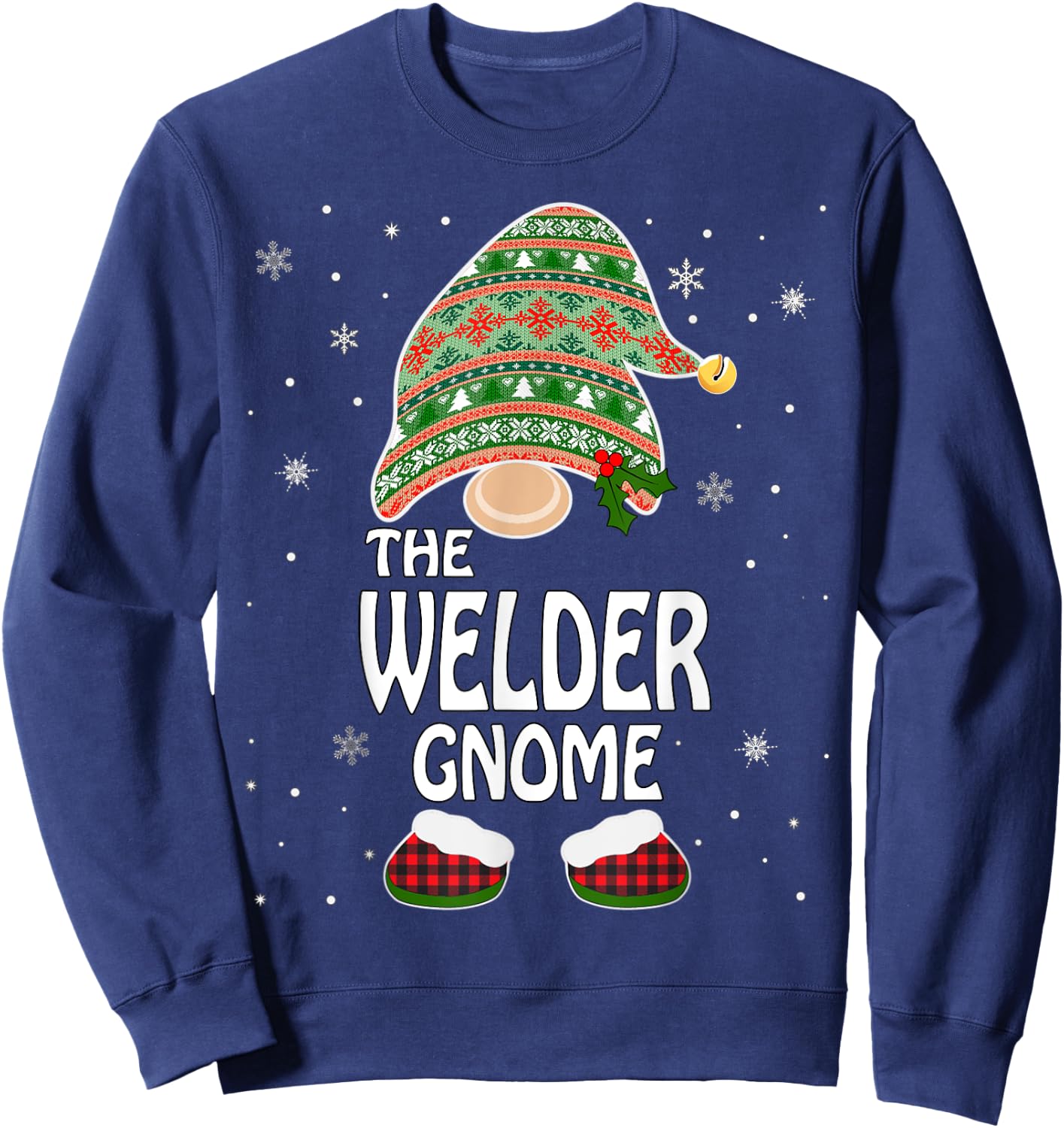 Funny Matching Family Costumes The Welder Gnome Christmas Sweatshirt - Sweatshirt | Navy