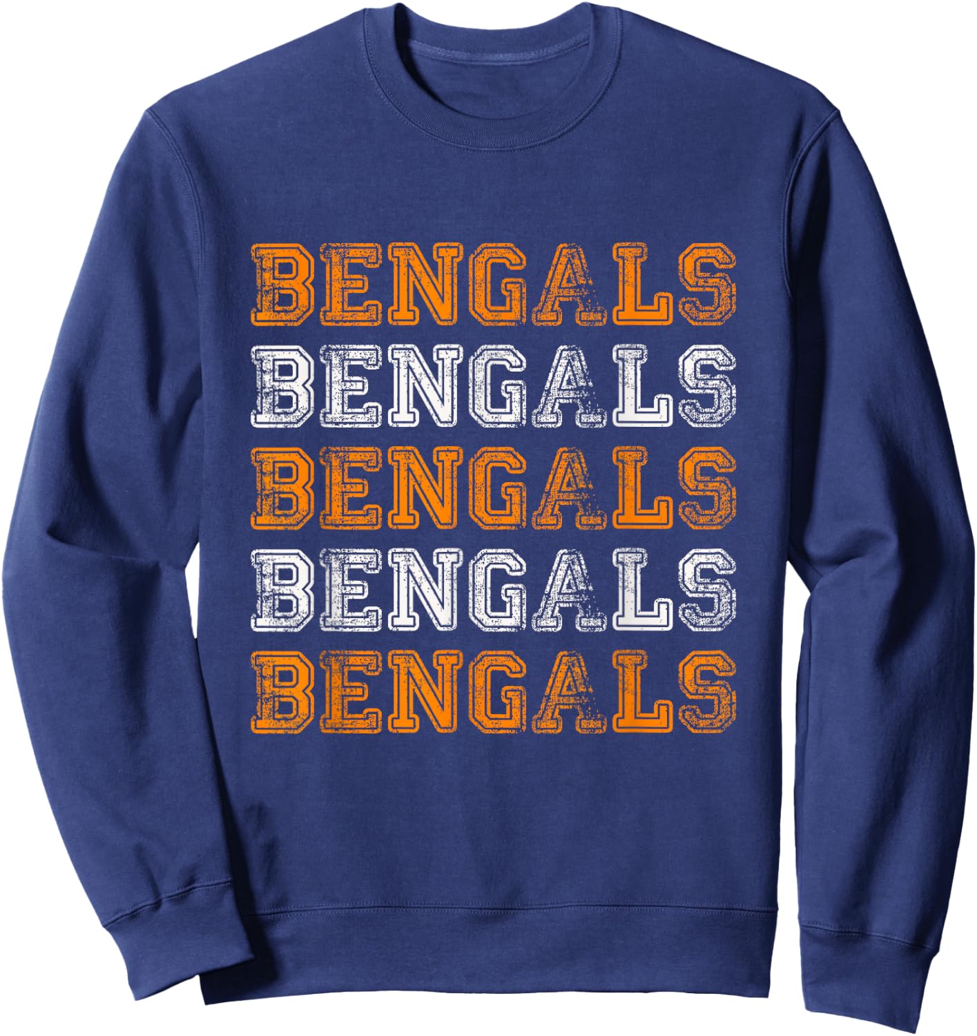Vintage, Retro, Novelty, Bengals Sweatshirt - Sweatshirt | Navy