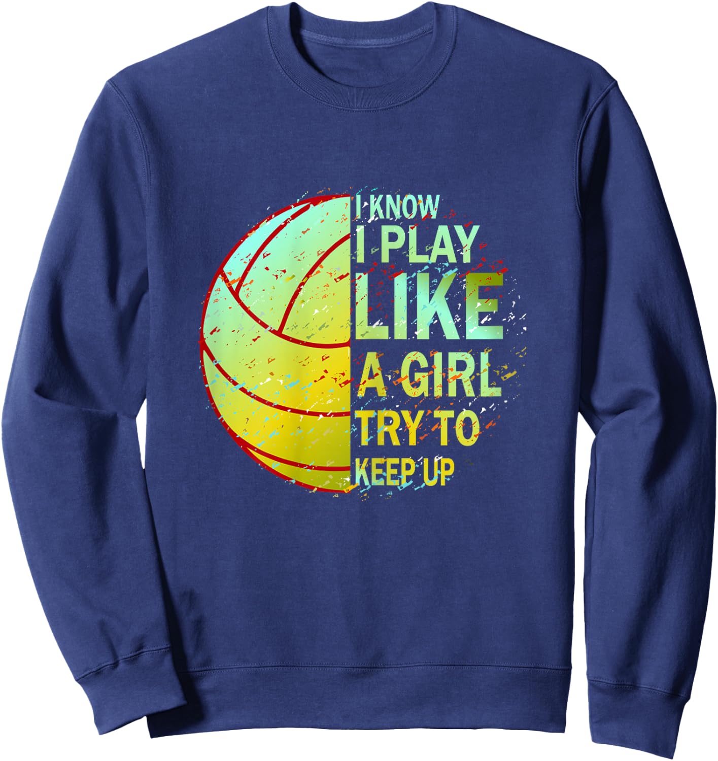Girls Volleyball Shirt | Volleyball Sweatshirt - Sweatshirt | Navy