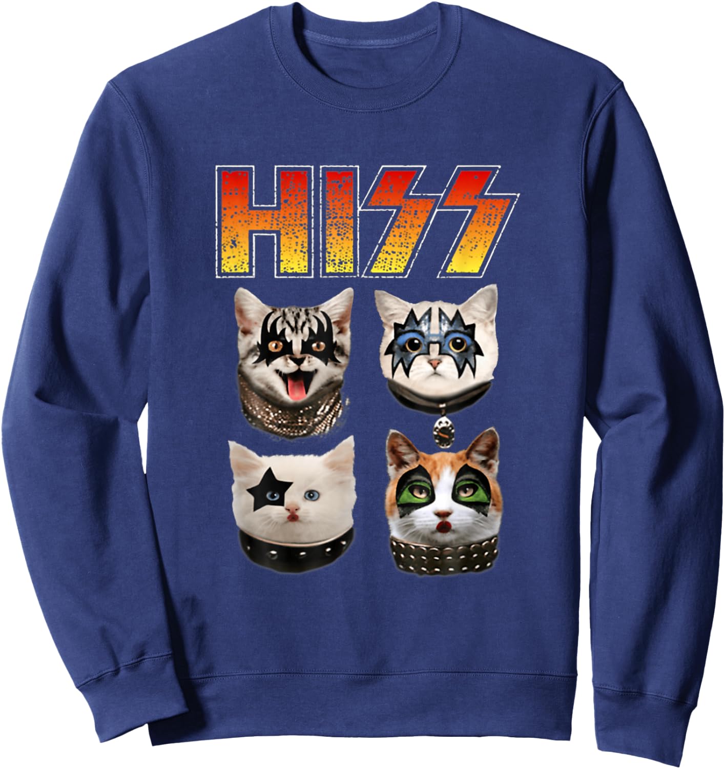 Hiss Funny Cat Lover Sweatshirt - Sweatshirt | Navy