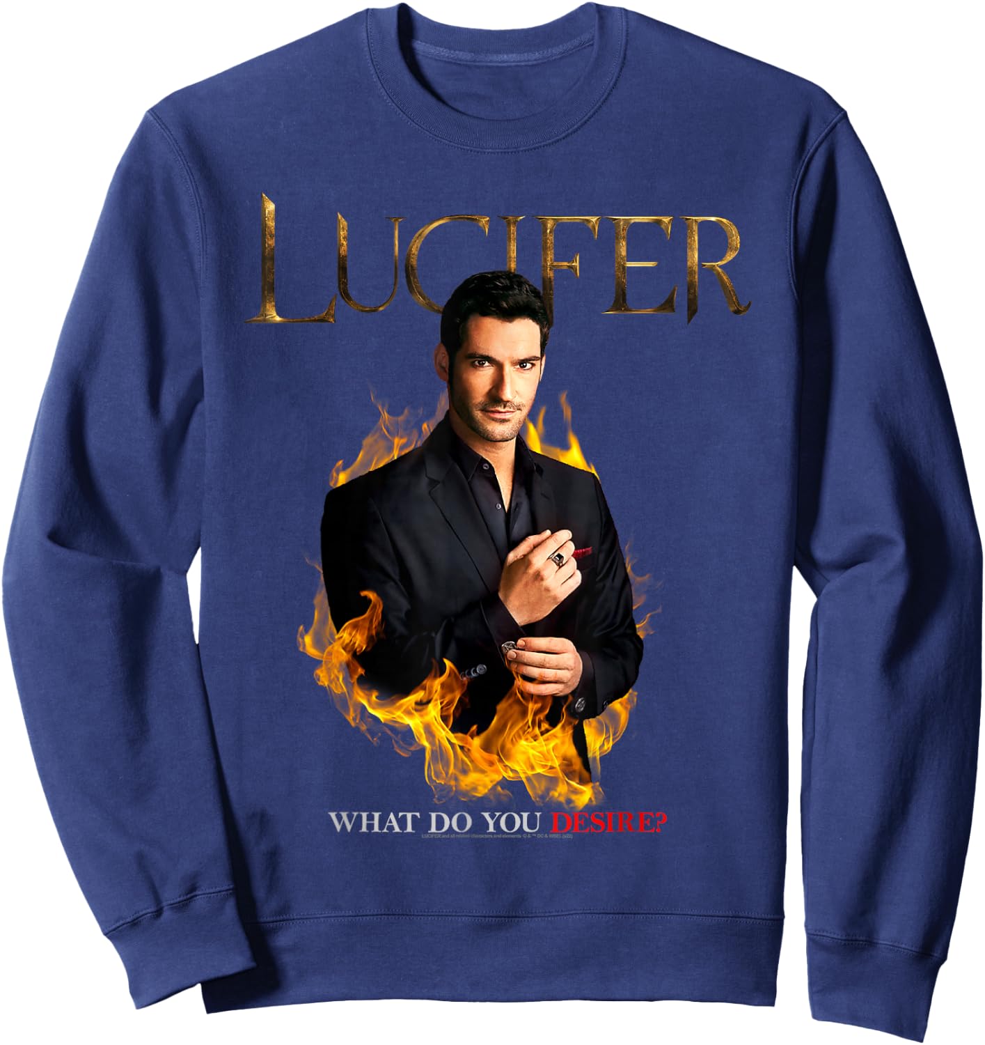 Lucifer What Do You Desire? Small Sweatshirt - Sweatshirt | Navy