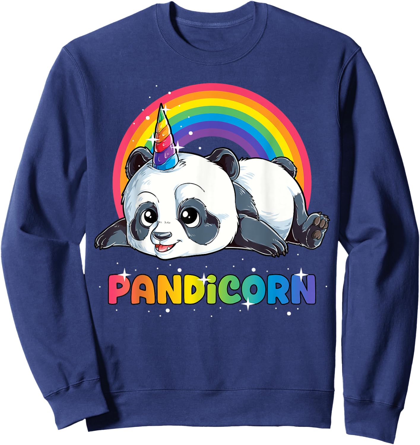 Panda Unicorn Pandicorn Girls Kids Rainbow Gifts Pandacorn Sweatshirt - Sweatshirt | Navy