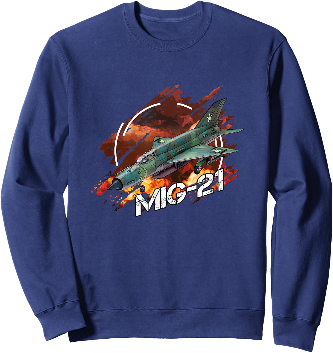 Russian Fighter Shirt Gift Mig 21 Sweatshirt - Sweatshirt | Navy