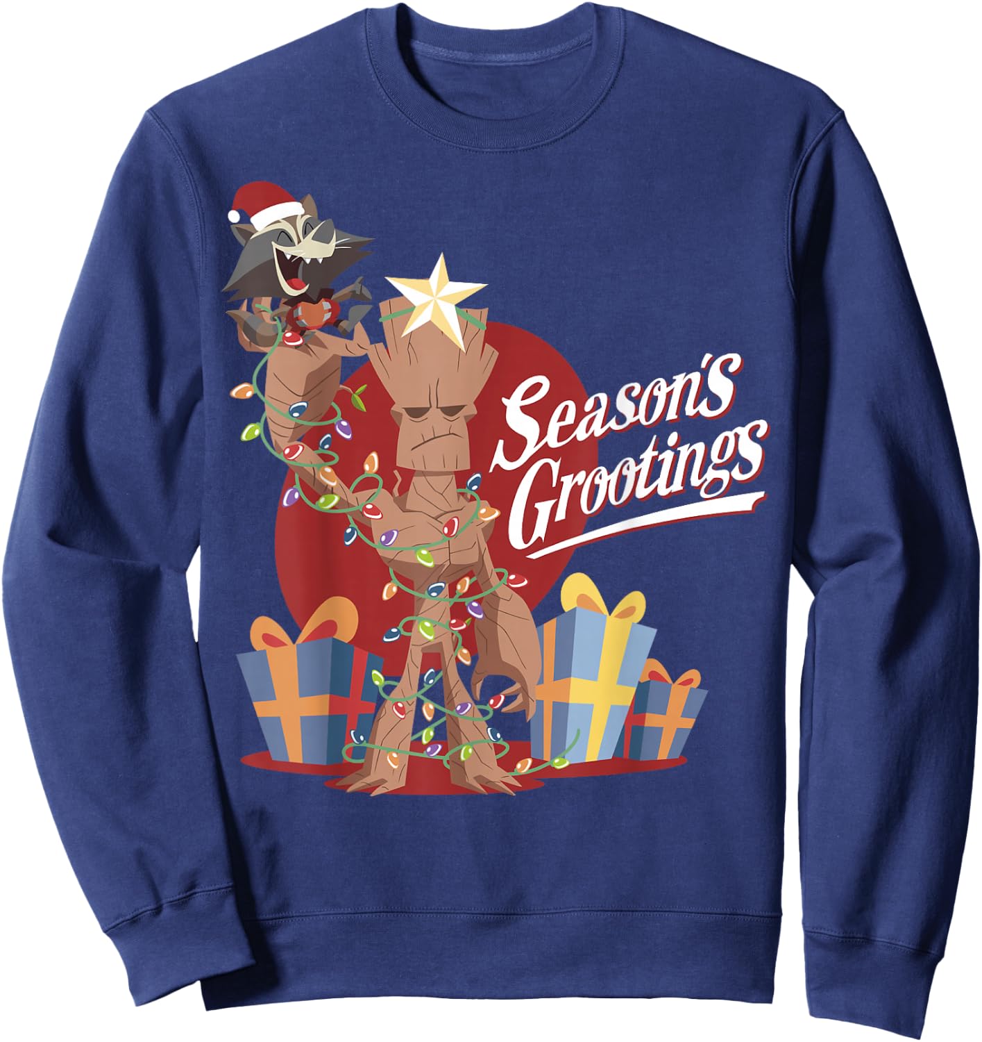 Marvel Guardians Of The Galaxy Season's Grootings Christmas Sweatshirt - Sweatshirt | Navy