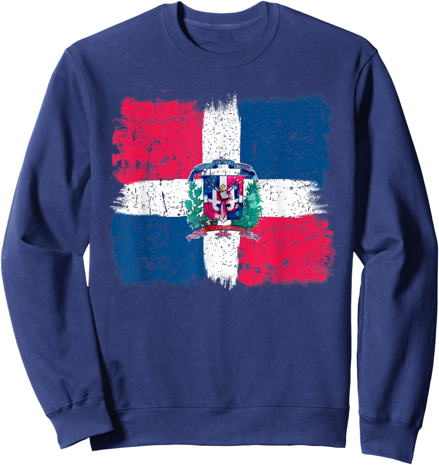 Dominican Republic Flag Shirt Painted Republica Dominicana Sweatshirt - Sweatshirt | Navy