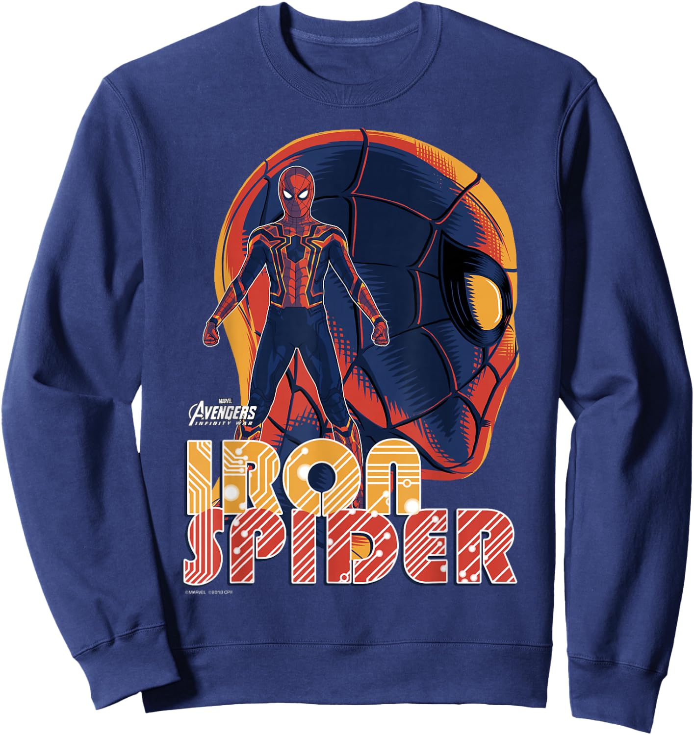 Marvel Infinity War Iron Spider Head Profile Graphic Sweatshirt - Sweatshirt | Navy