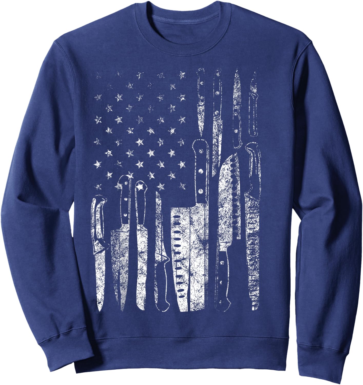 American Flag Chef Knife Set Collector Sweatshirt - Sweatshirt | Navy