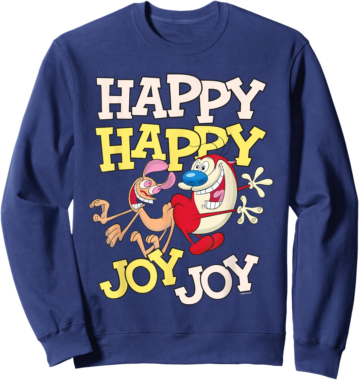 Ren and Stimpy Happy Happy Joy Joy Dance Sweatshirt - Sweatshirt | Navy