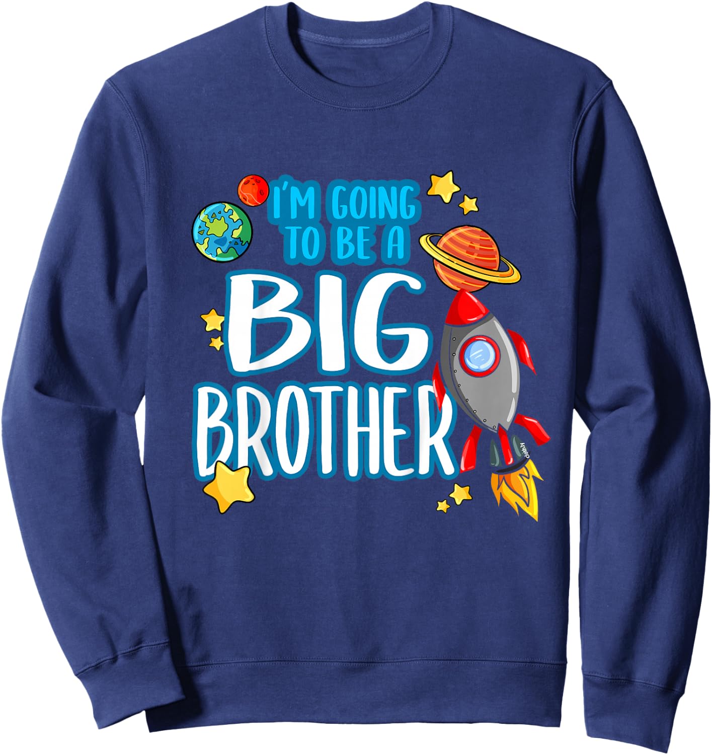 Big Brother Outer Space Gift Toddler Siblings Sweatshirt - Sweatshirt | Navy