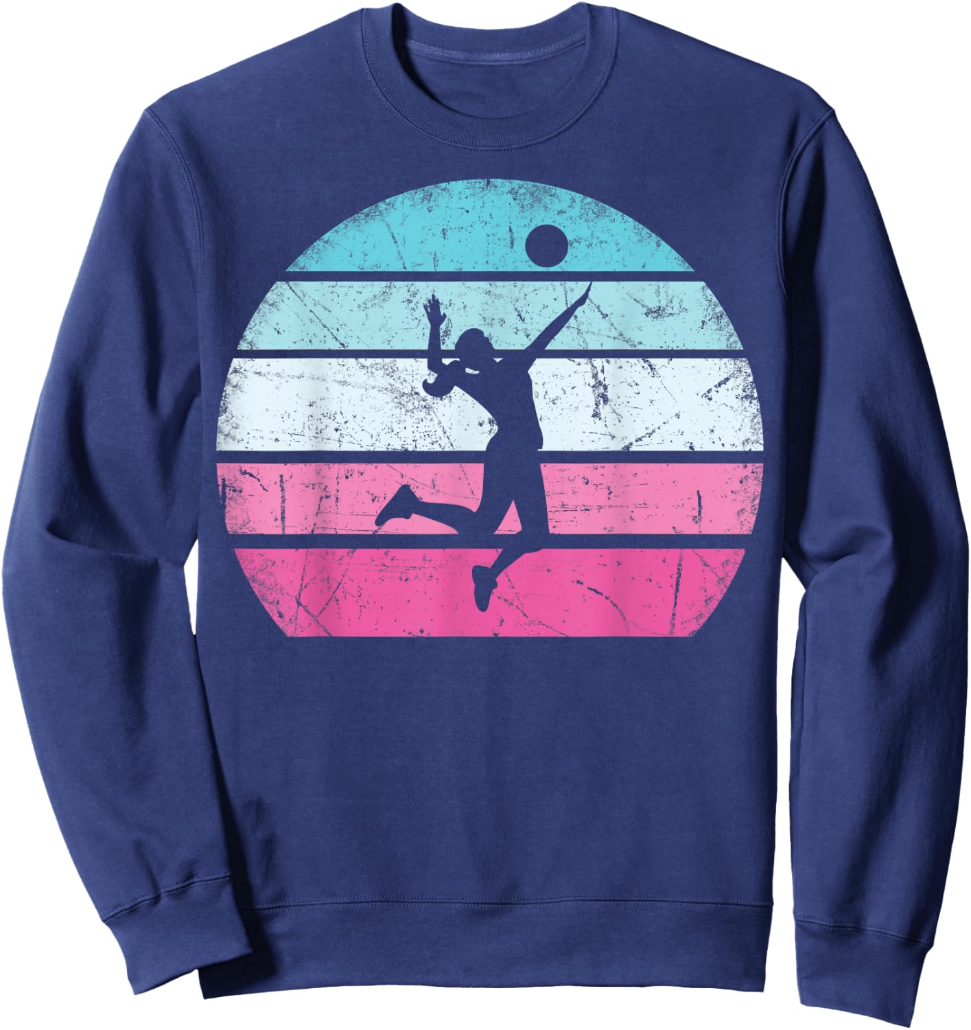 Volleyball Girl Retro Vintage Sweatshirt - Sweatshirt | Navy