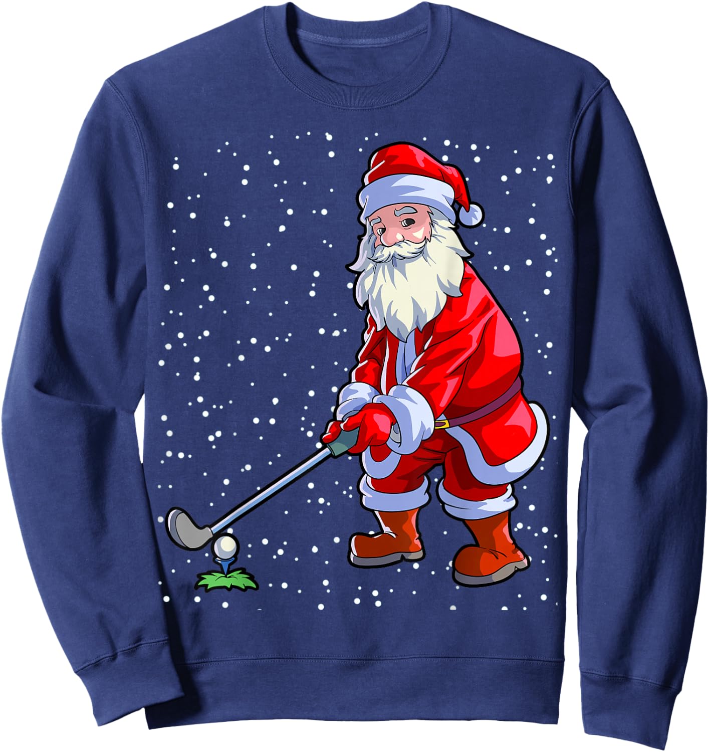 Golf Christmas Shirt Men Golf Club Golf Playing Santa Claus Sweatshirt - Sweatshirt | Navy