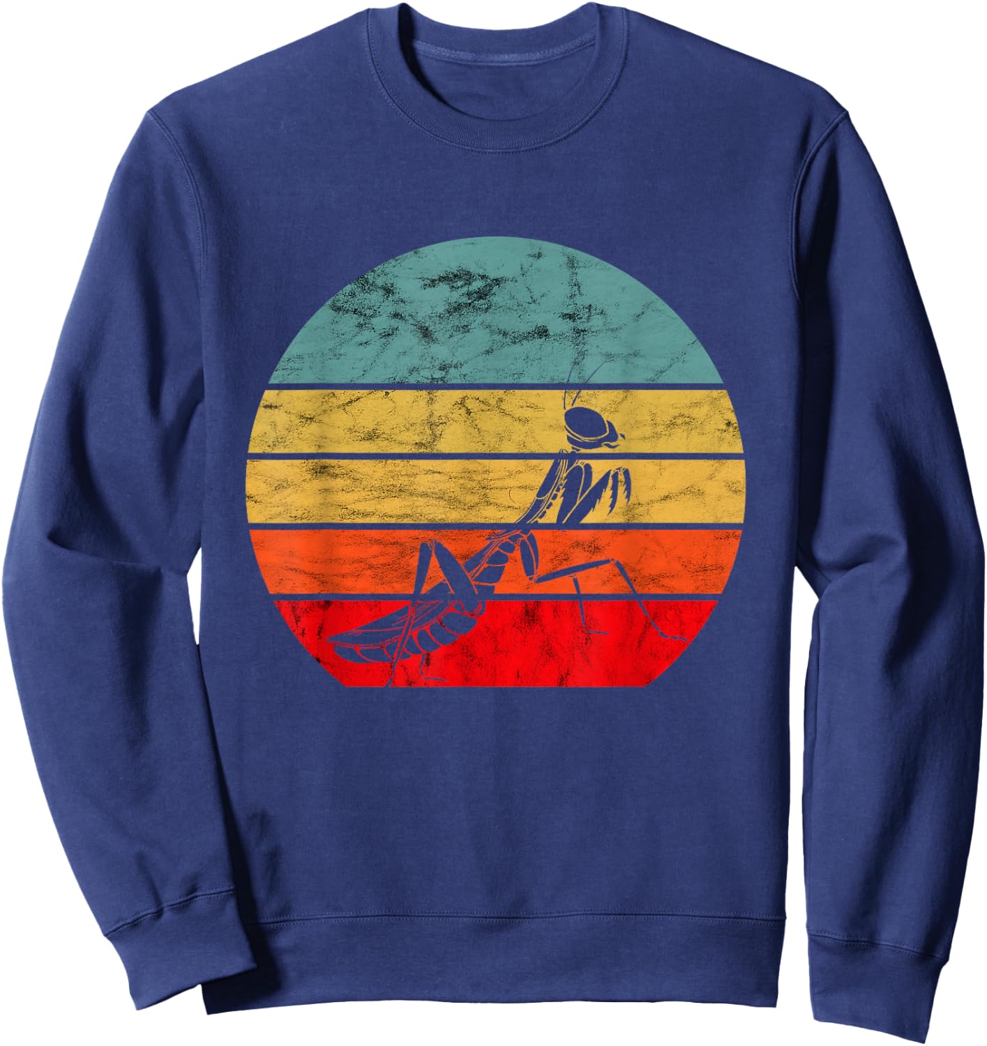 Praying Mantis Retro Vintage Mantis Insect Bug Lover Sweatshirt - Sweatshirt | Navy