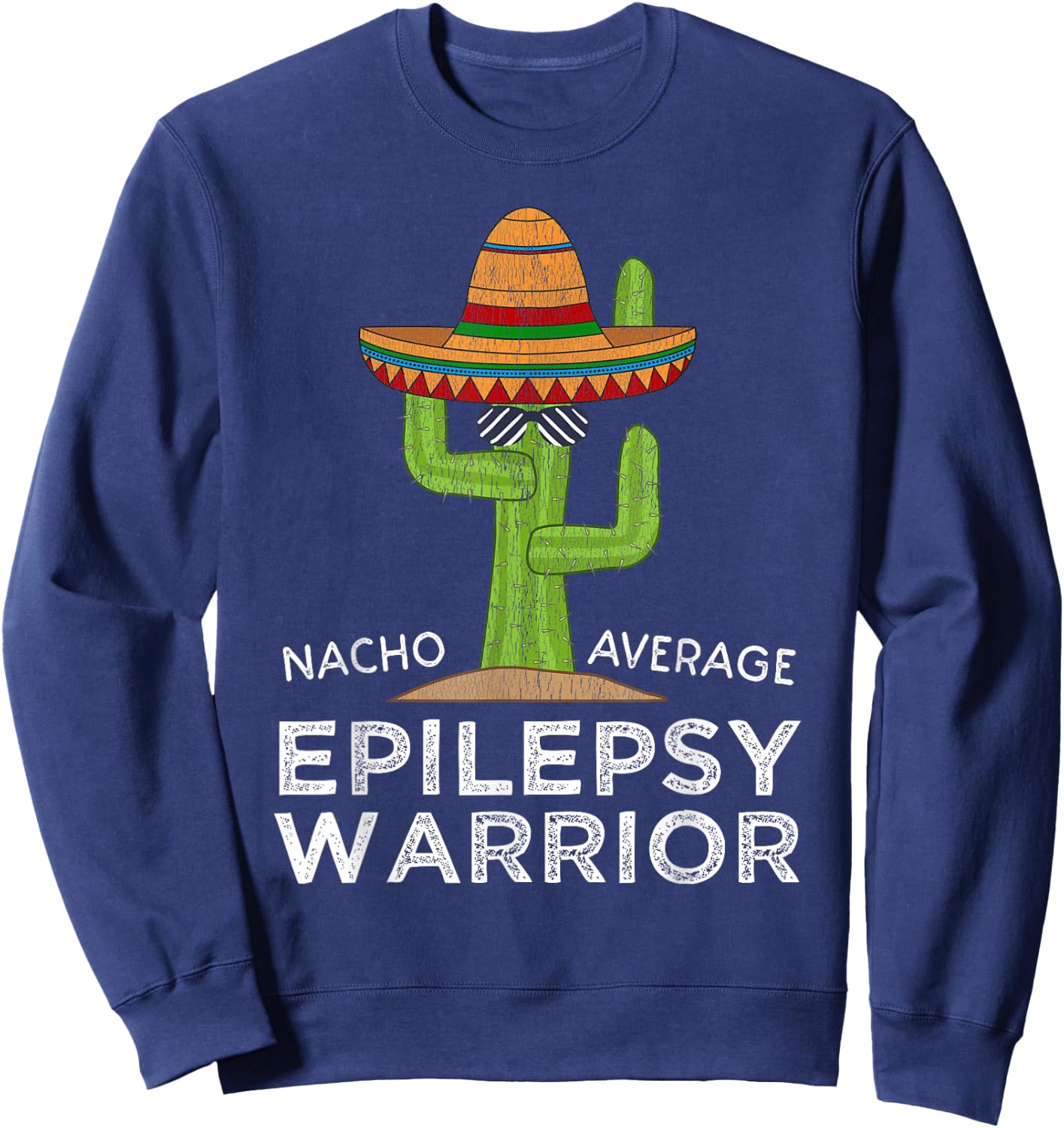 Funny Awareness Epilepsy Warrior Sweatshirt - Sweatshirt | Navy