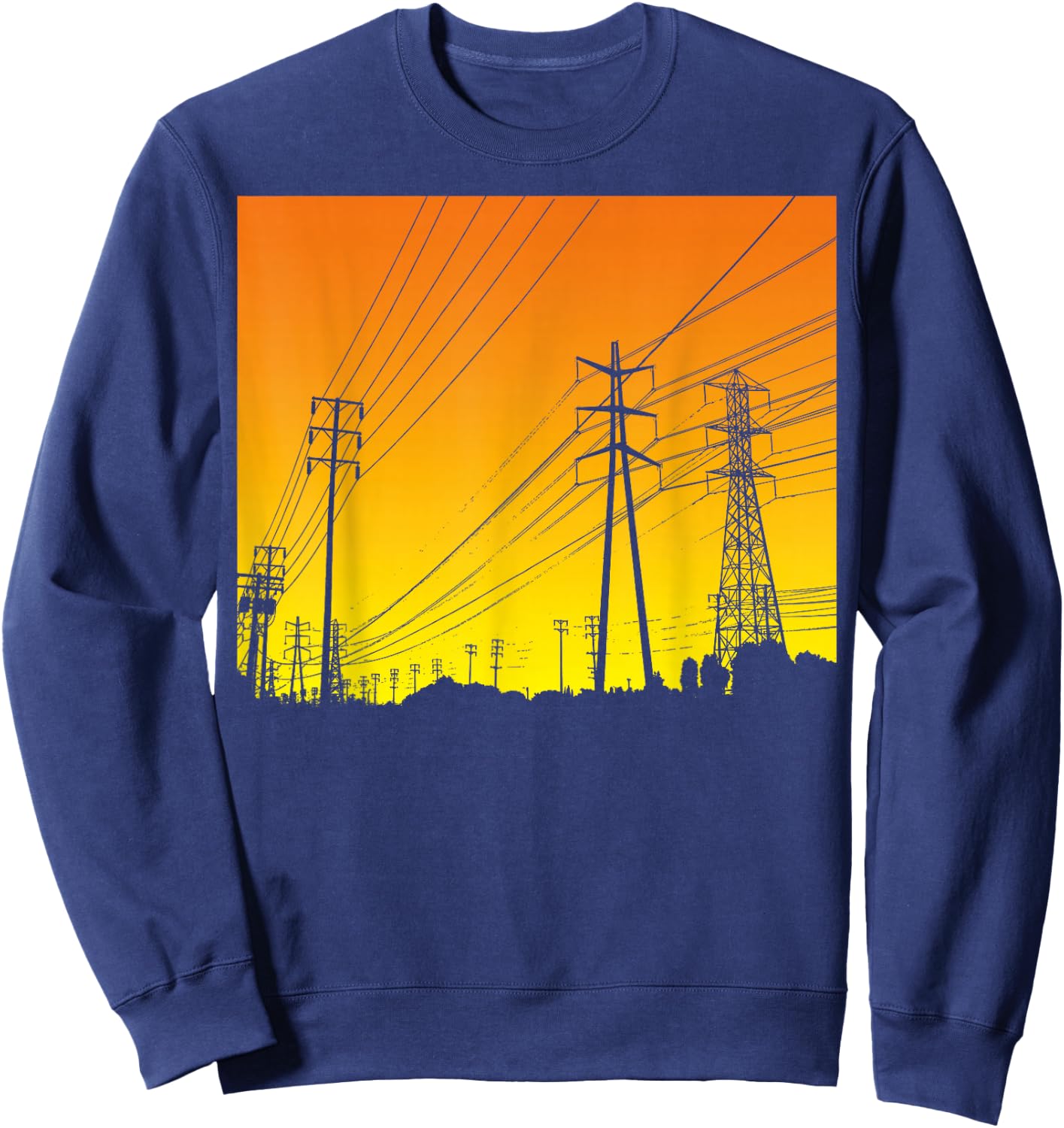 Ulility Pole | Electric Power Pole Shirt Sweatshirt - Sweatshirt | Navy