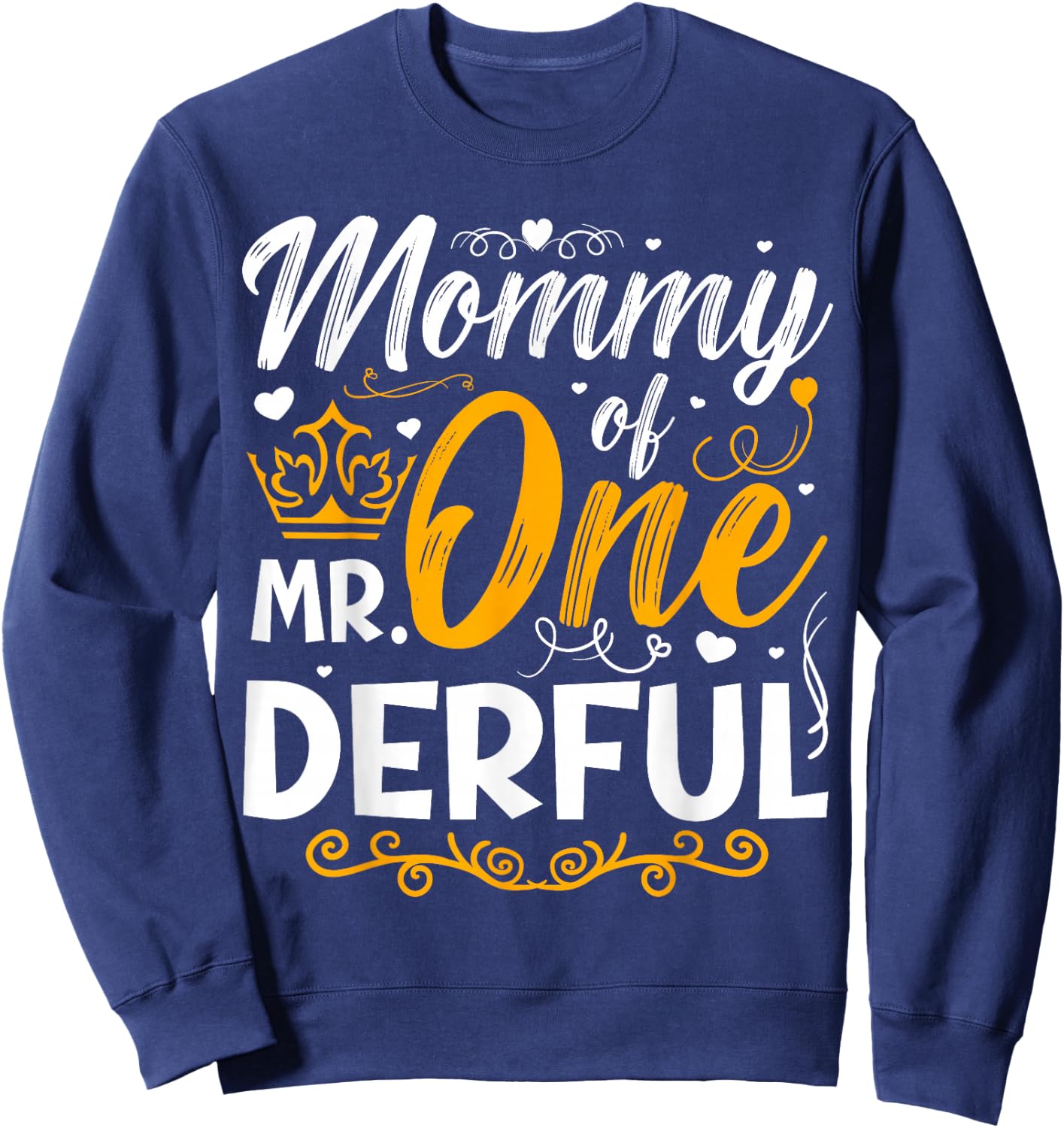 Mommy of Mr One Derful Party Matching Family 1st Birthday Sweatshirt - Sweatshirt | Navy