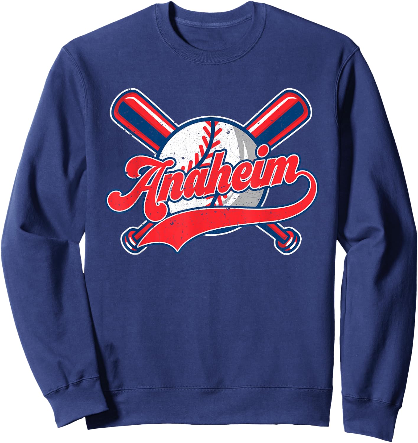 Retro Anaheim California Baseball Vintage Men Women Kids Sweatshirt - Sweatshirt | Navy