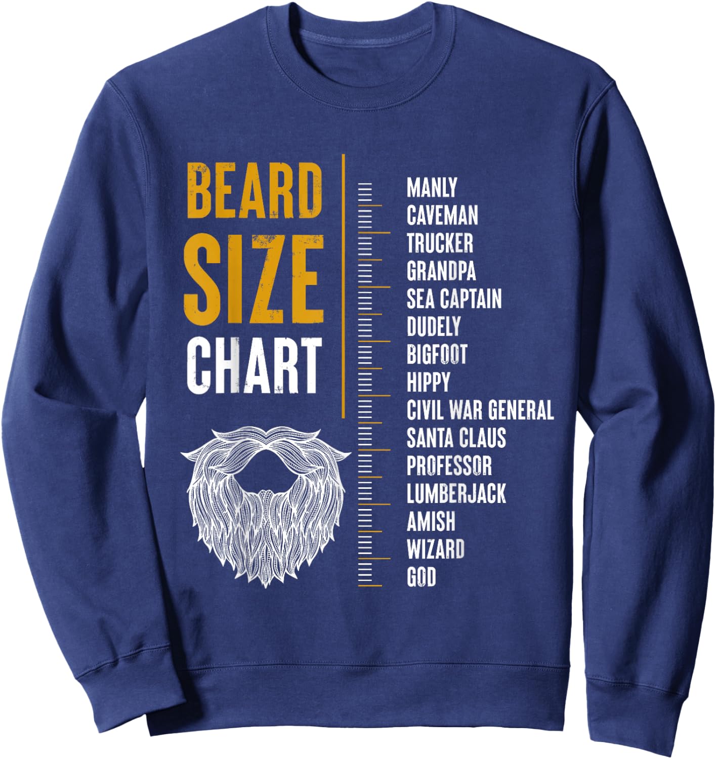 Beard Length Measurement Sweatshirt - Sweatshirt | Navy