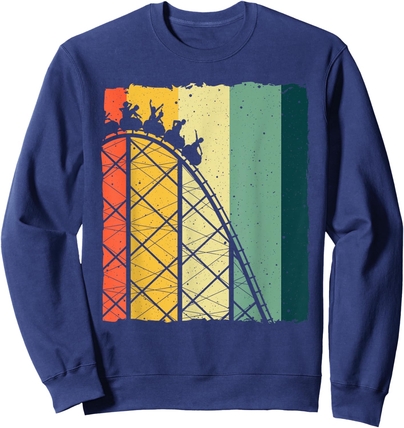 Vintage Roller Coaster Design Theme Park Lover Men Women Sweatshirt - Sweatshirt | Navy
