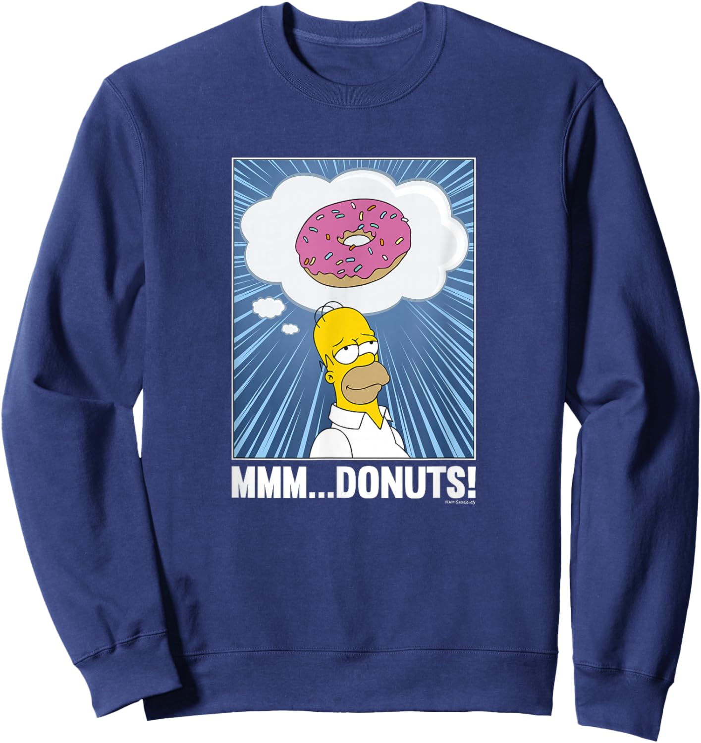 The Simpsons Homer Mmm...Donuts C2 Small Sweatshirt - Sweatshirt | Navy