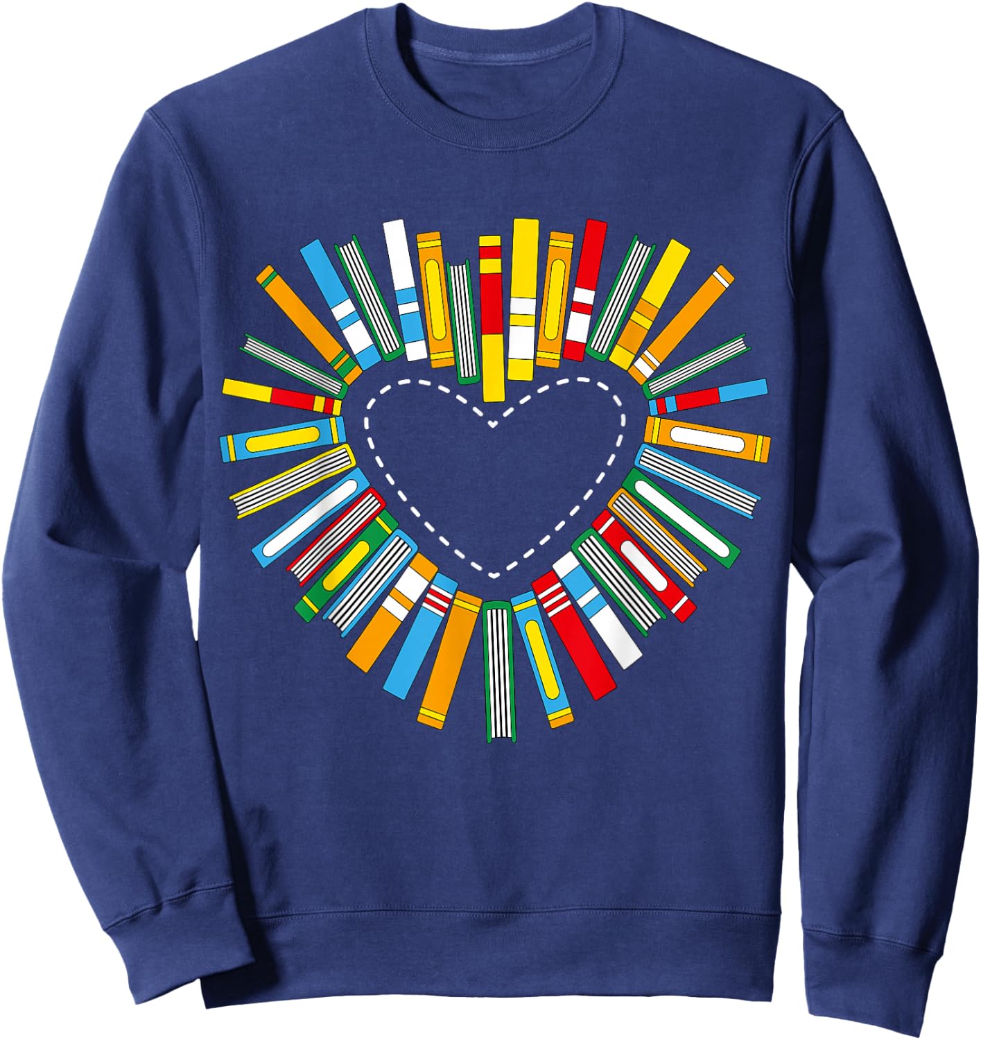 Book Heart Books Love Reading Reading Rat Librarian Sweatshirt - Sweatshirt | Navy