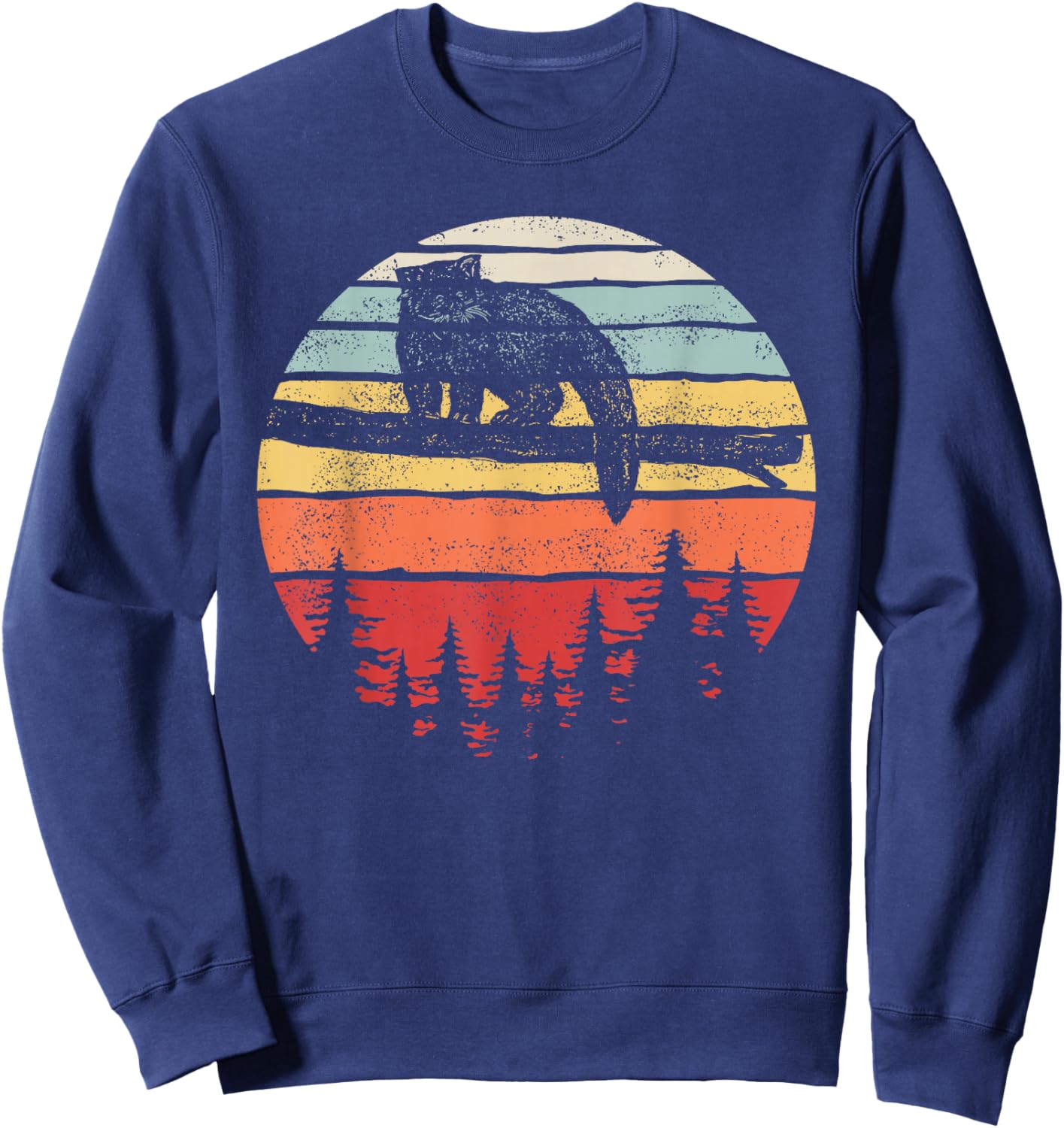 Vintage Retro Red Panda Sweatshirt - Sweatshirt | Navy