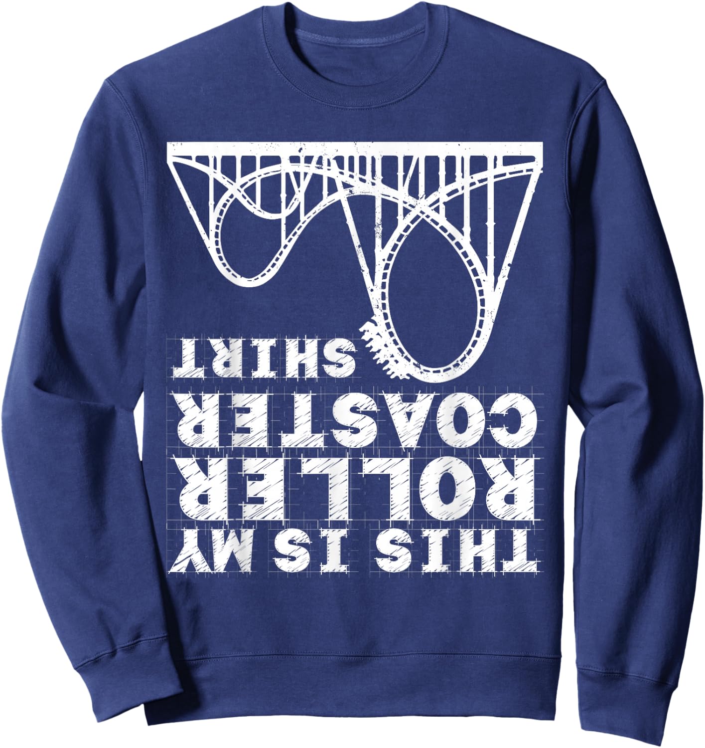 Roller Coaster Art Women Roller Coaster Enthusiast Sweatshirt - Sweatshirt | Navy