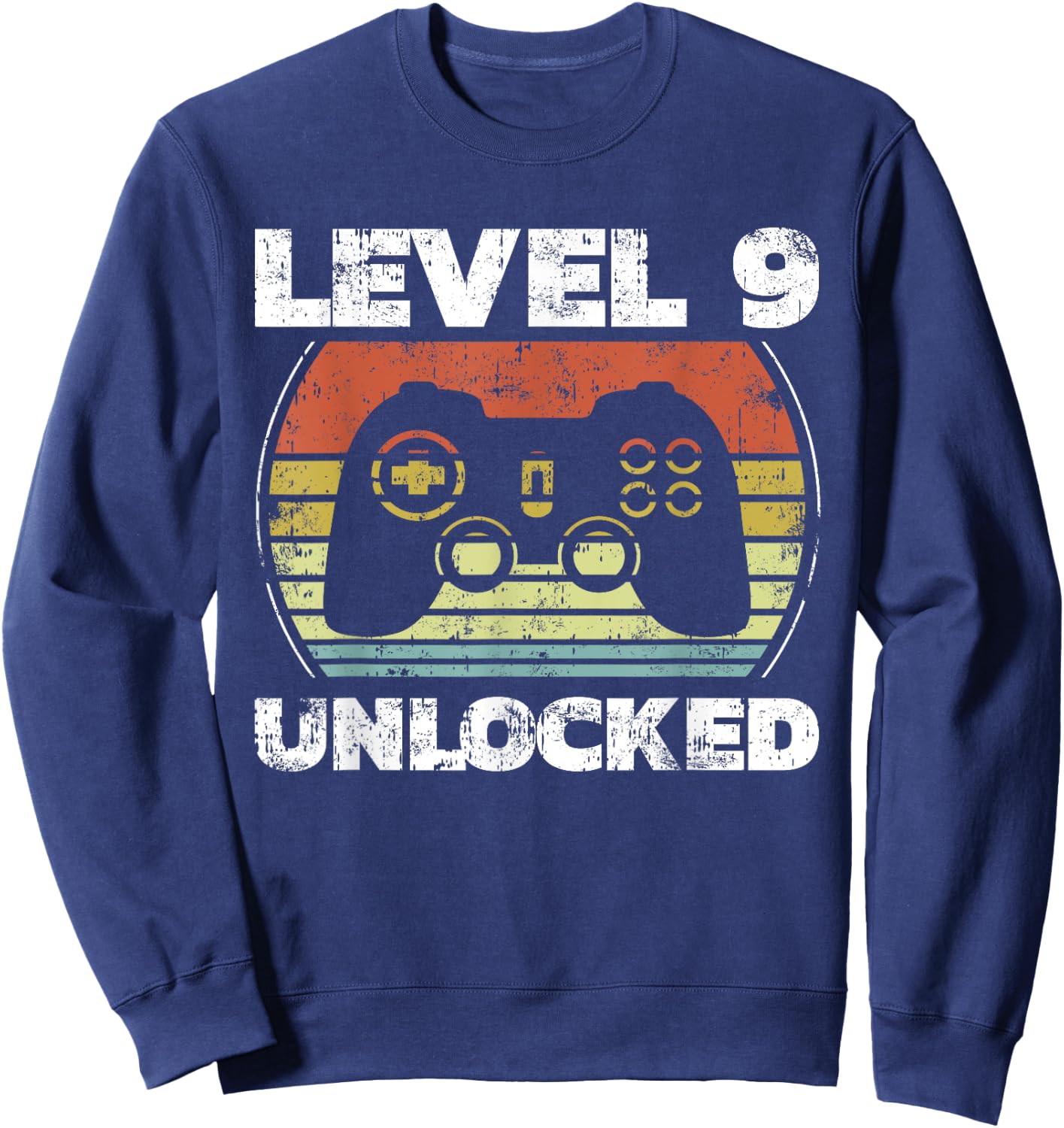 Level 9 Unlocked Funny Video Gamer 9th Birthday Sweatshirt - Sweatshirt | Navy