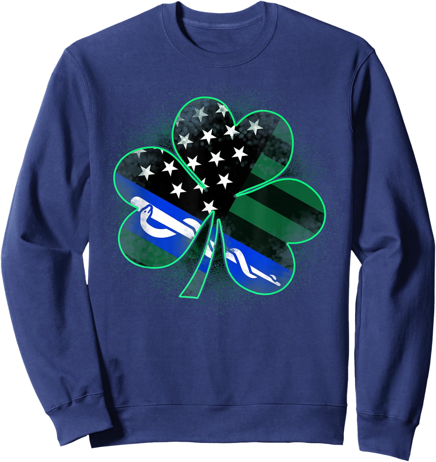 EMS and EMT St Patrick's Day Clover Sweatshirt - Sweatshirt | Navy