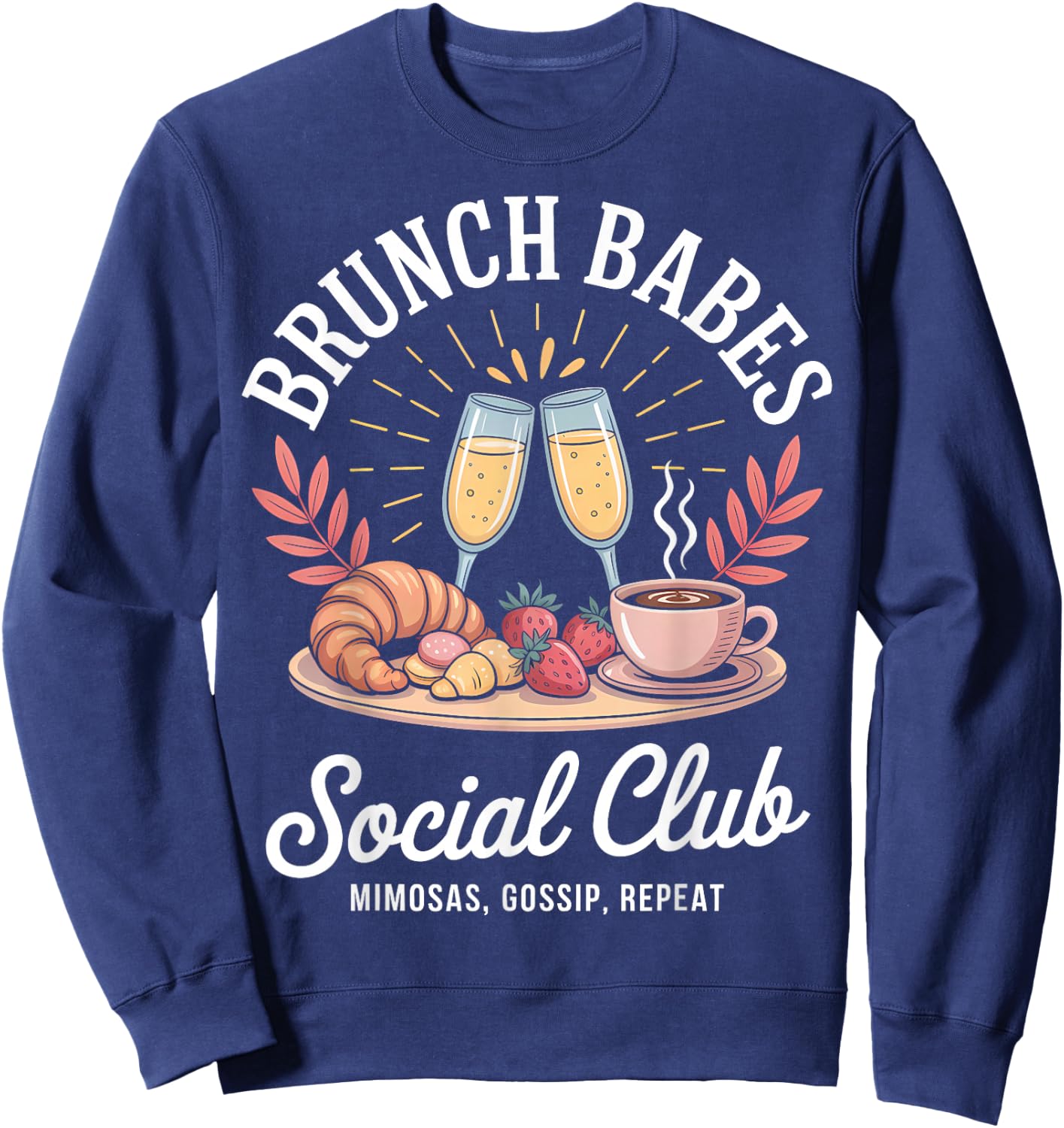 Brunch Babes Social Club Cute Besties Weekend Sweatshirt - Sweatshirt | Navy