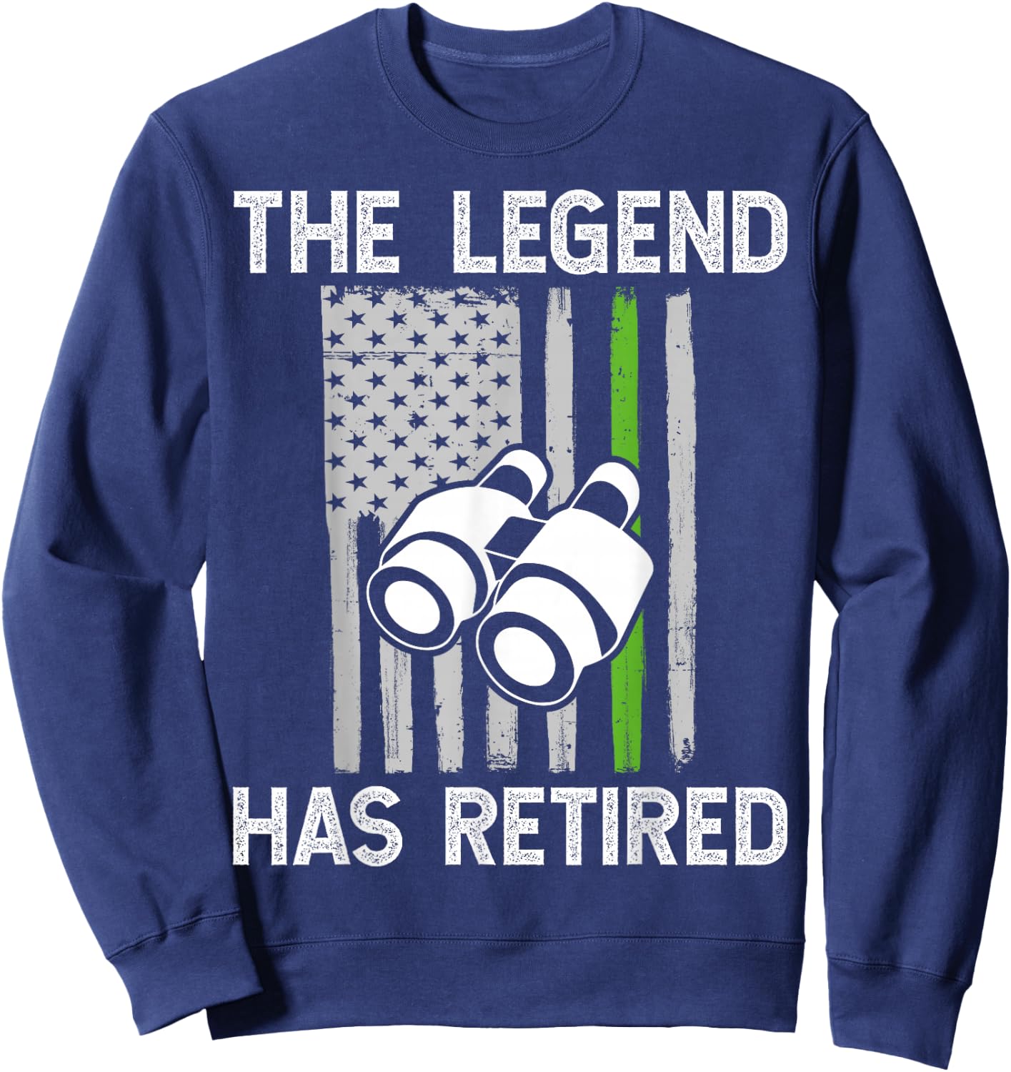 Retired Border Patrol Agent USA Flag Sweatshirt - Sweatshirt | Navy
