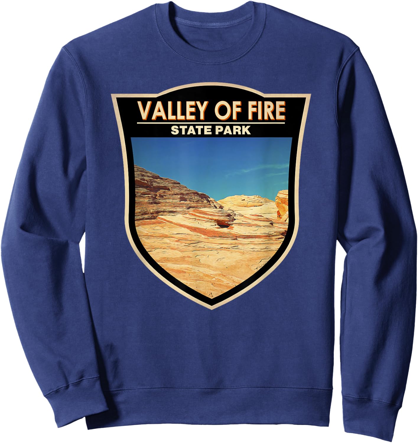 Valley of Fire State Park Nevada Badge Vintage Sweatshirt - Sweatshirt | Navy