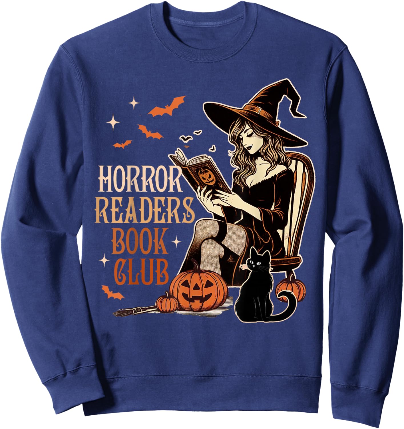 Horror Reading Spooky Vibes Bookish Horror Readers Book Club Sweatshirt - Sweatshirt | Navy