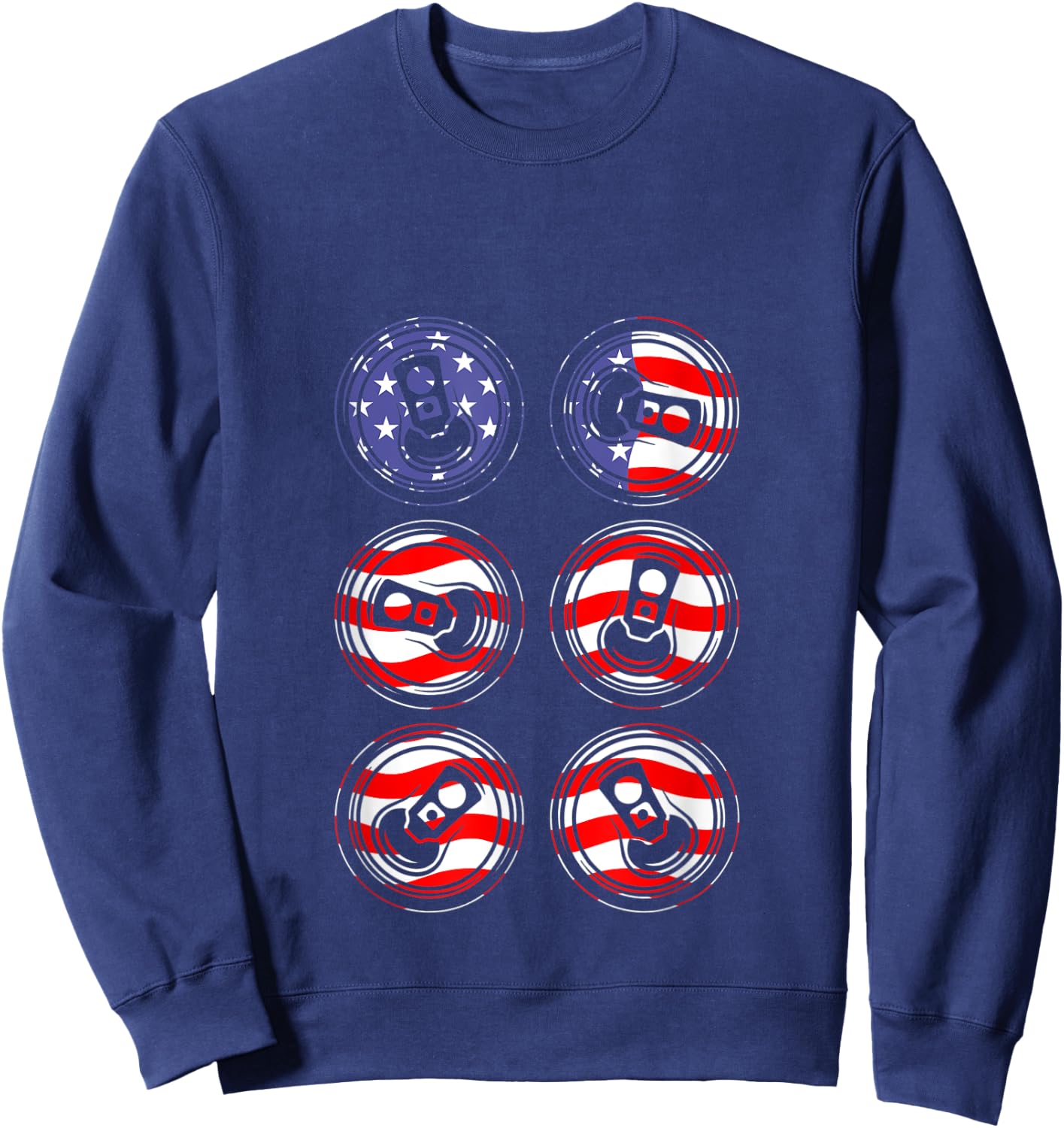 Working On My Six Pack ABS USA Flag Funny Beer Sweatshirt - Sweatshirt | Navy