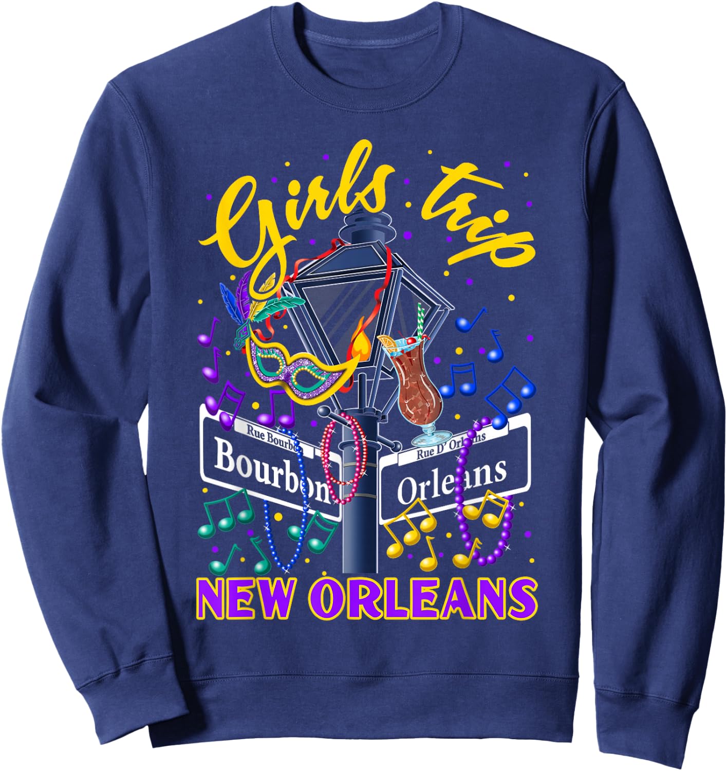 New Orleans Girls Trip Girlfriends Vacation Sweatshirt - Sweatshirt | Navy