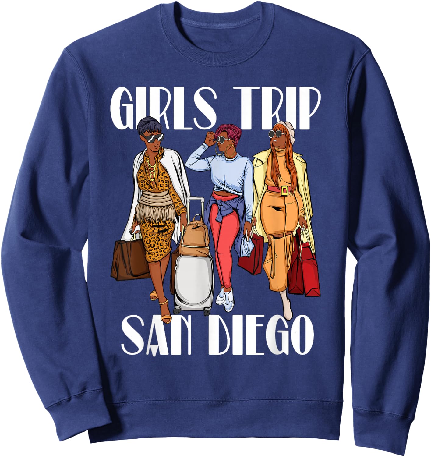 Girls Trip San Diego 2026 Black Women Sweatshirt - Sweatshirt | Navy