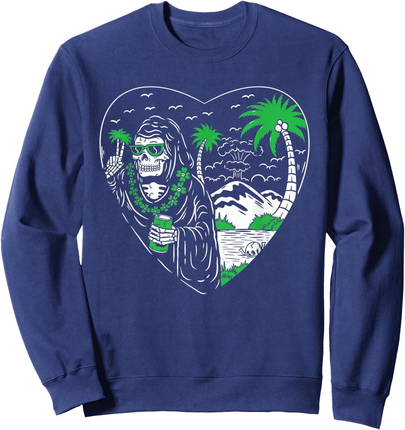 Grim Reaper American Traditional Tattoo Ink Old School Flash Sweatshirt - Sweatshirt | Navy