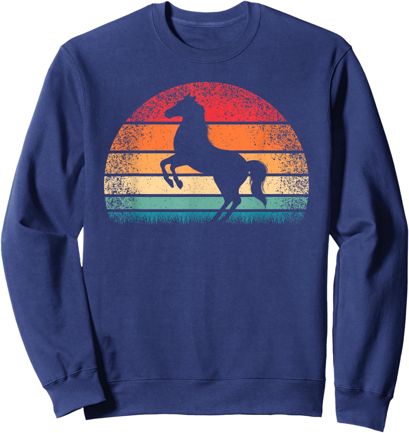 Retro Horse Vintage Horseback Riding Western Men Women Kids Sweatshirt - Sweatshirt | Navy