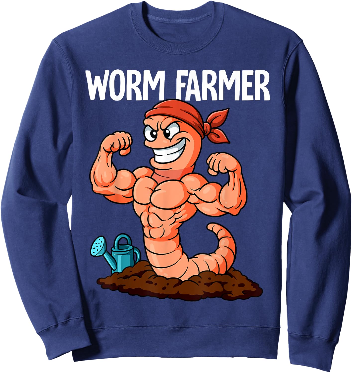 Worm Farmer Vermiculture Gardening Farming Composting Sweatshirt - Sweatshirt | Navy