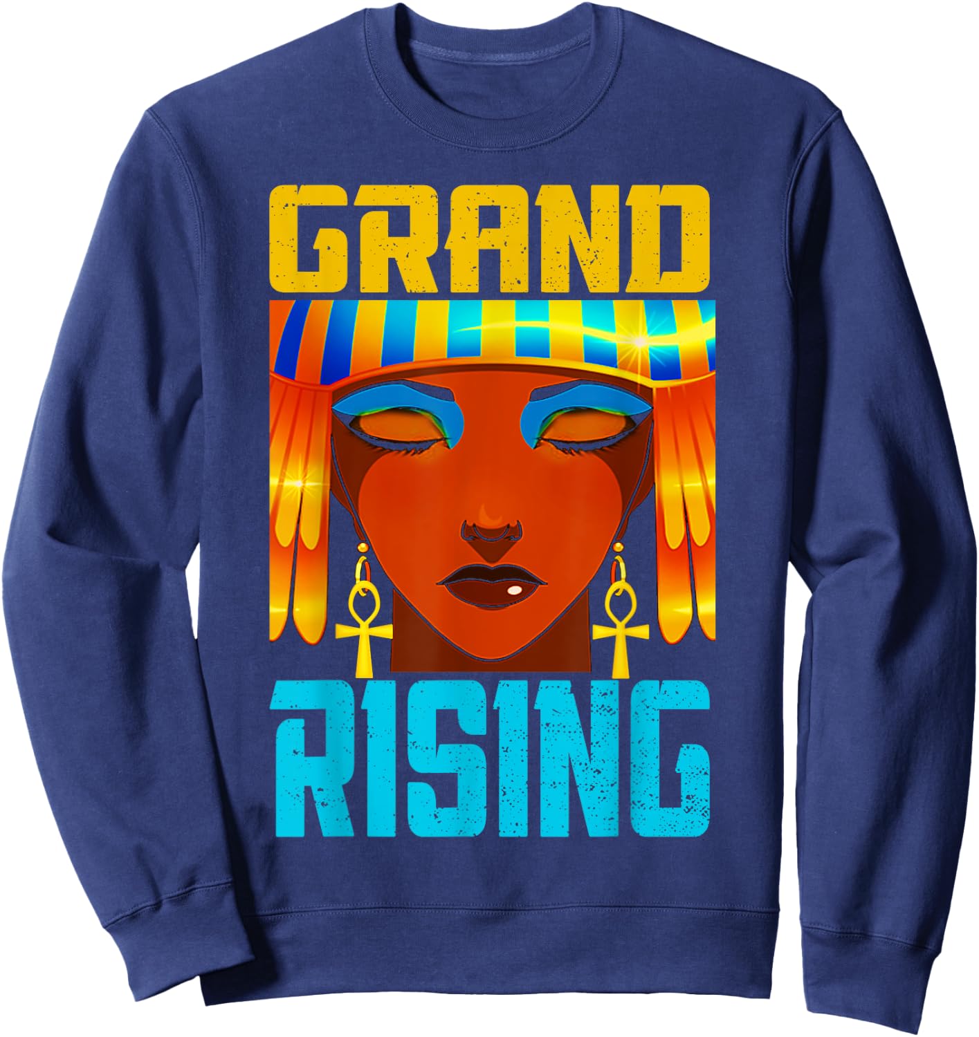 Grand Rising Kemetic Ancient Egyptian History Anime Sweatshirt - Sweatshirt | Navy
