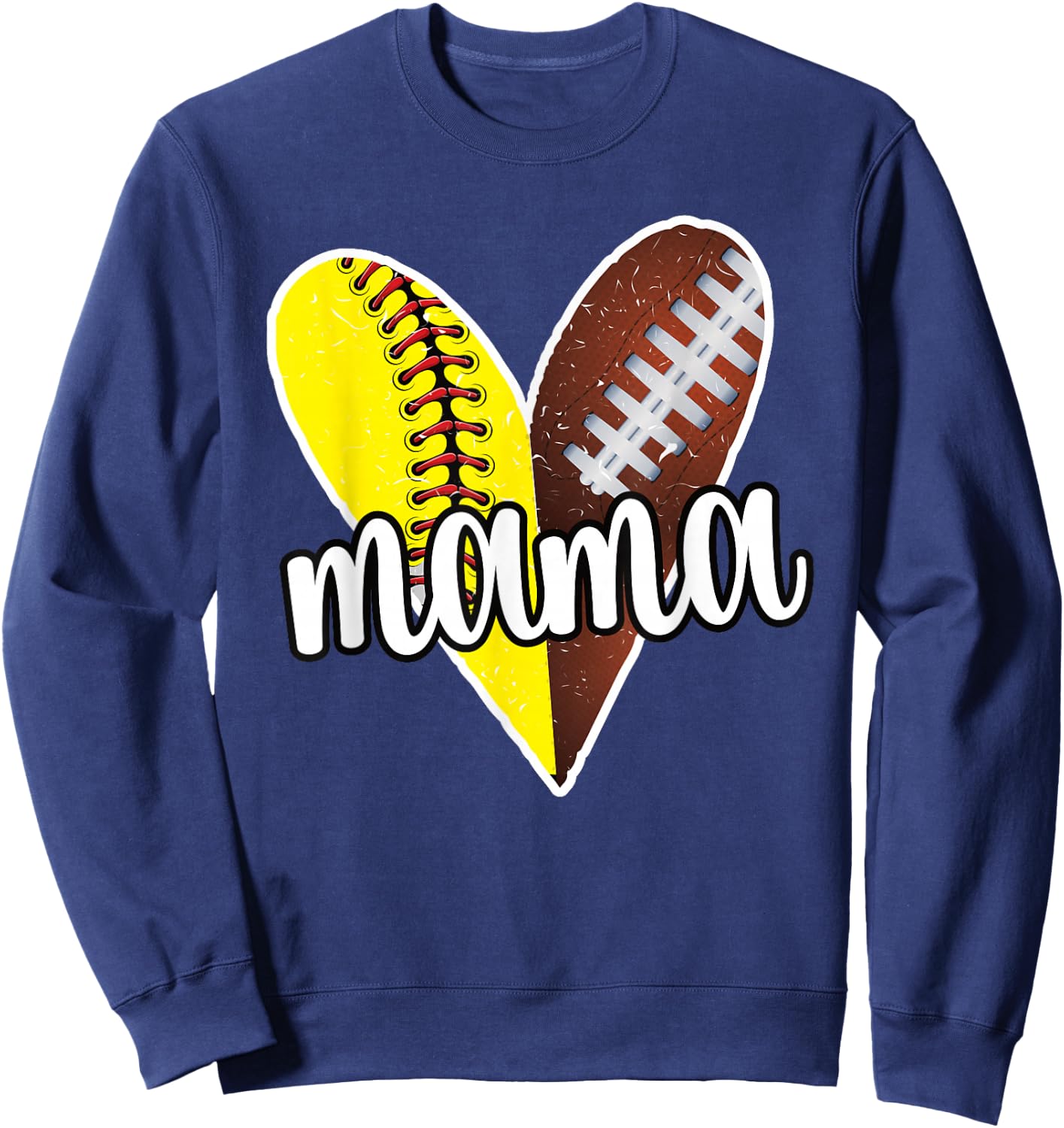 Baller Mama Proud Softball Football Player Ball Mom Sweatshirt - Sweatshirt | Navy