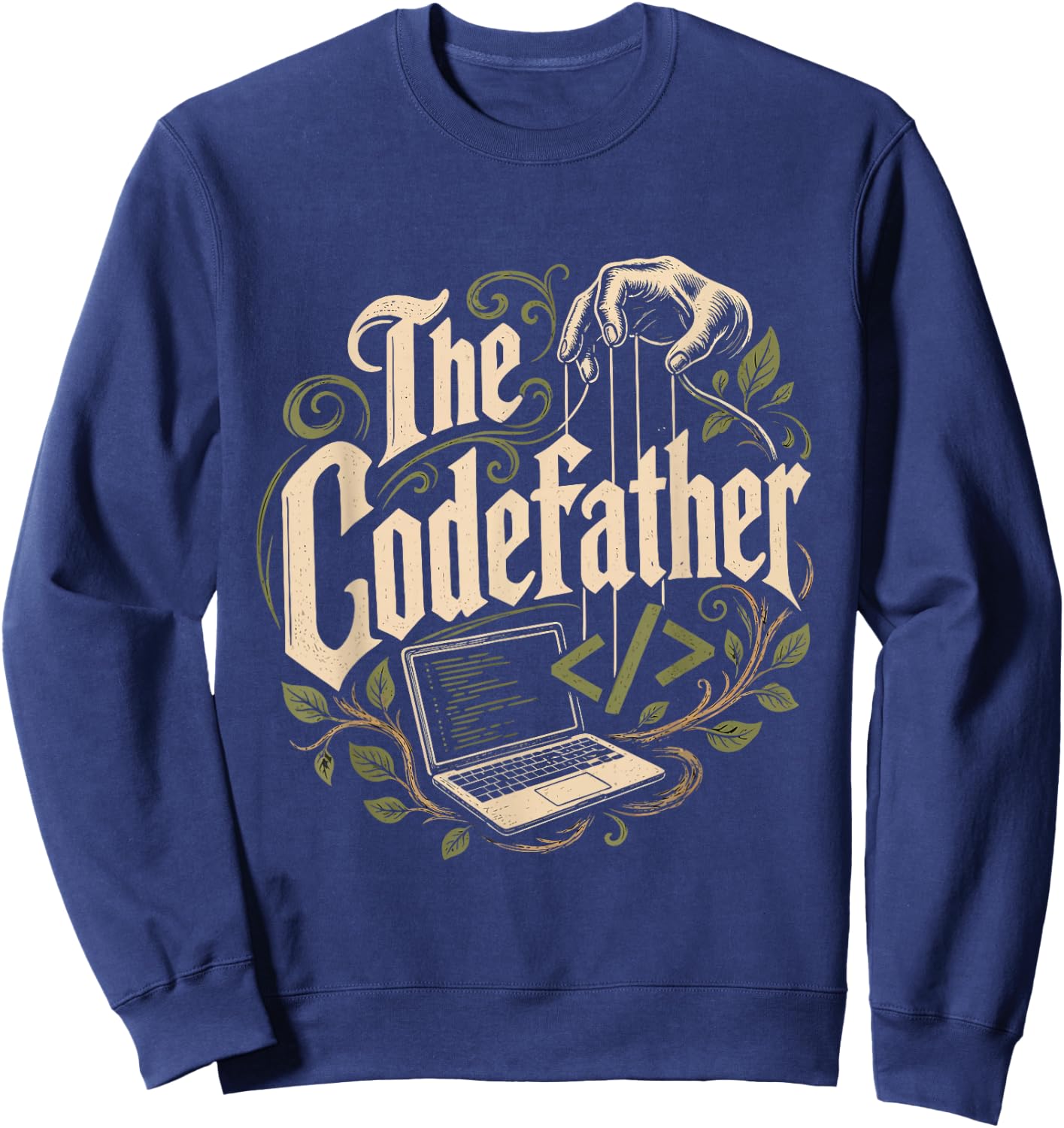 Computer Science THE CODEFATHER Funny Computer Scientist Sweatshirt - Sweatshirt | Navy