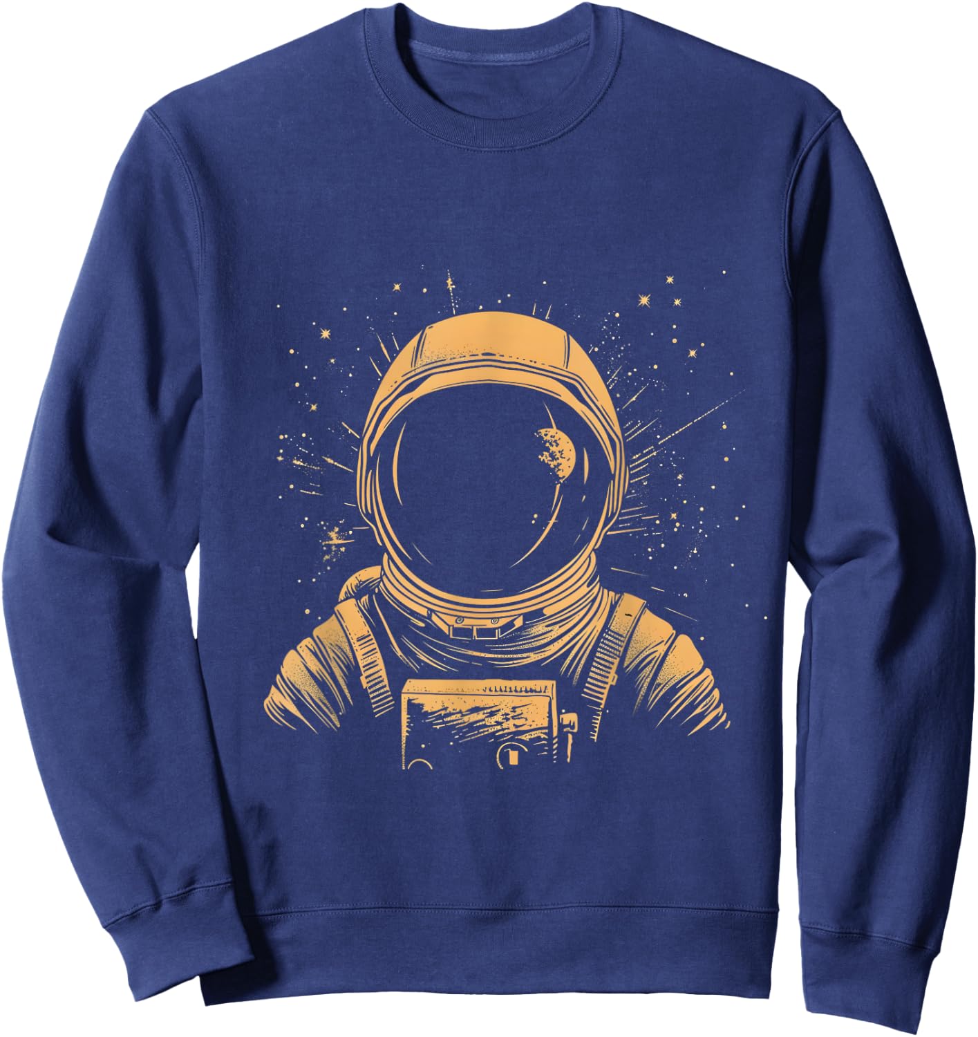 CosmoQuest Interstellar Minimalism Astronaut Portrait Black -Adults/ -Kids Cotton 65%/Polyester 35% Short Sleeve Small Sweatshirt - Sweatshirt | Navy