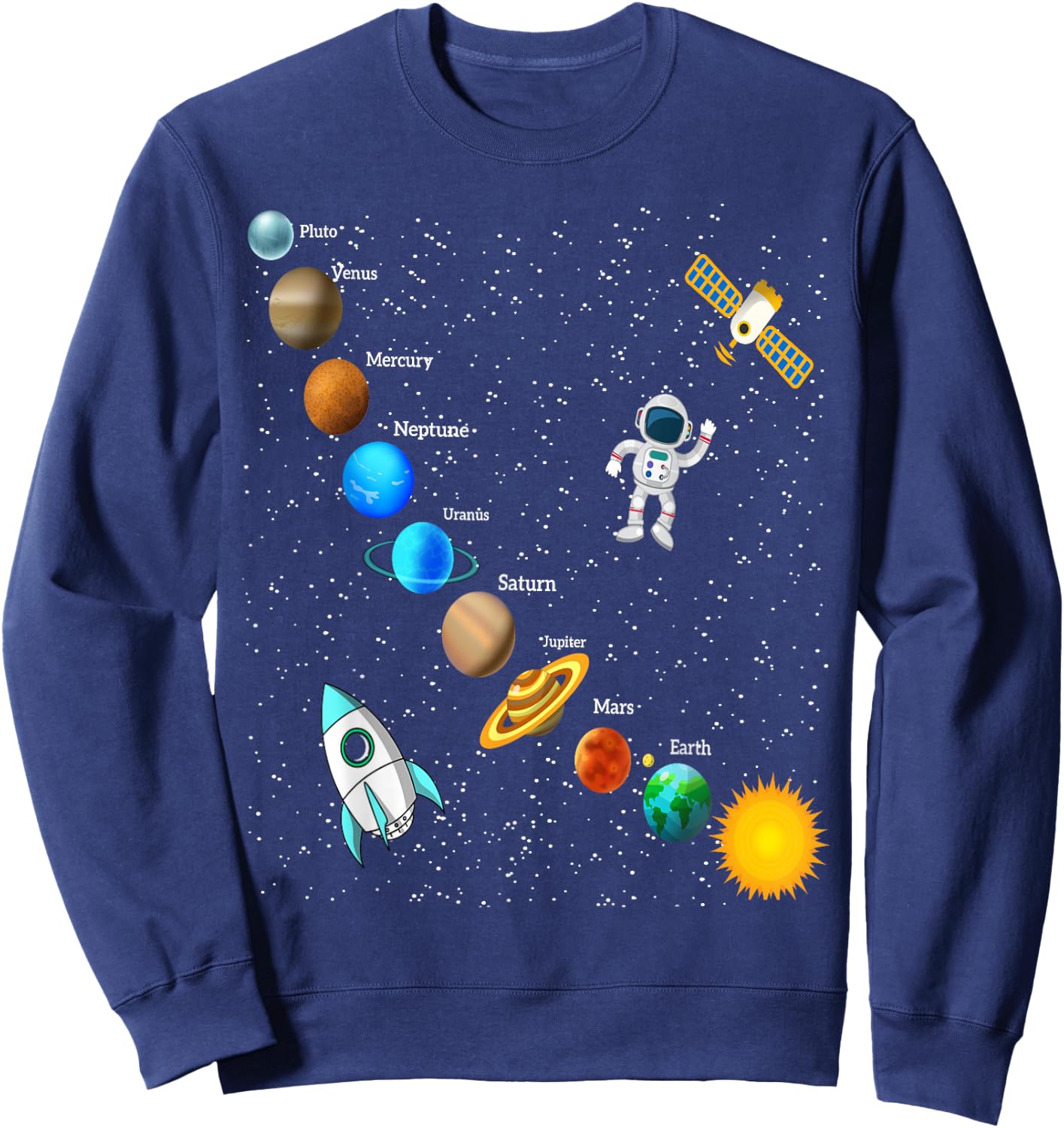 Cosmic Galaxy Astronaut Planet Outer Space Crew Kids & Adult Sweatshirt - Sweatshirt | Navy