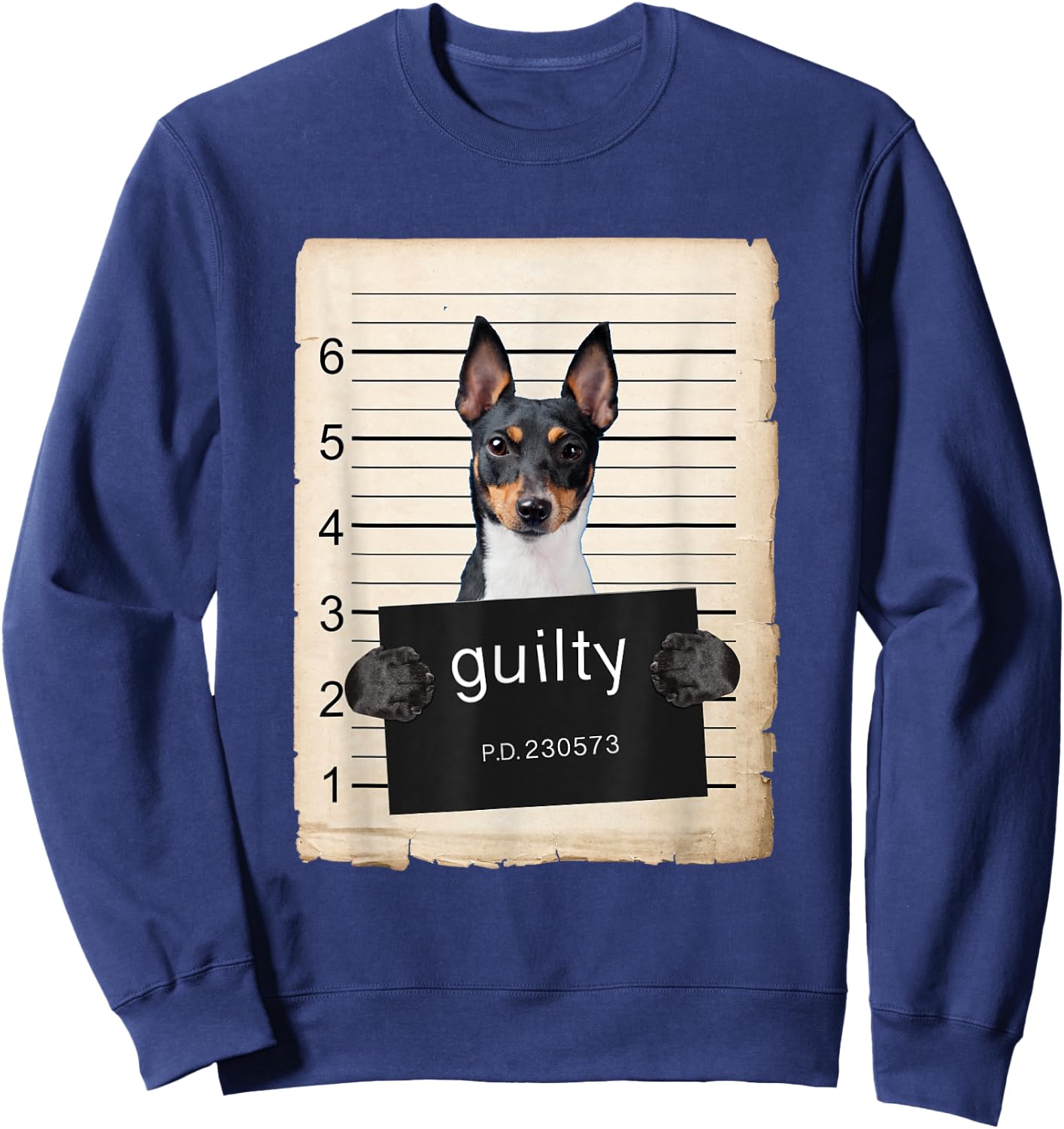 Toy Fox Terrier Dog mug shot Sweatshirt - Sweatshirt | Navy