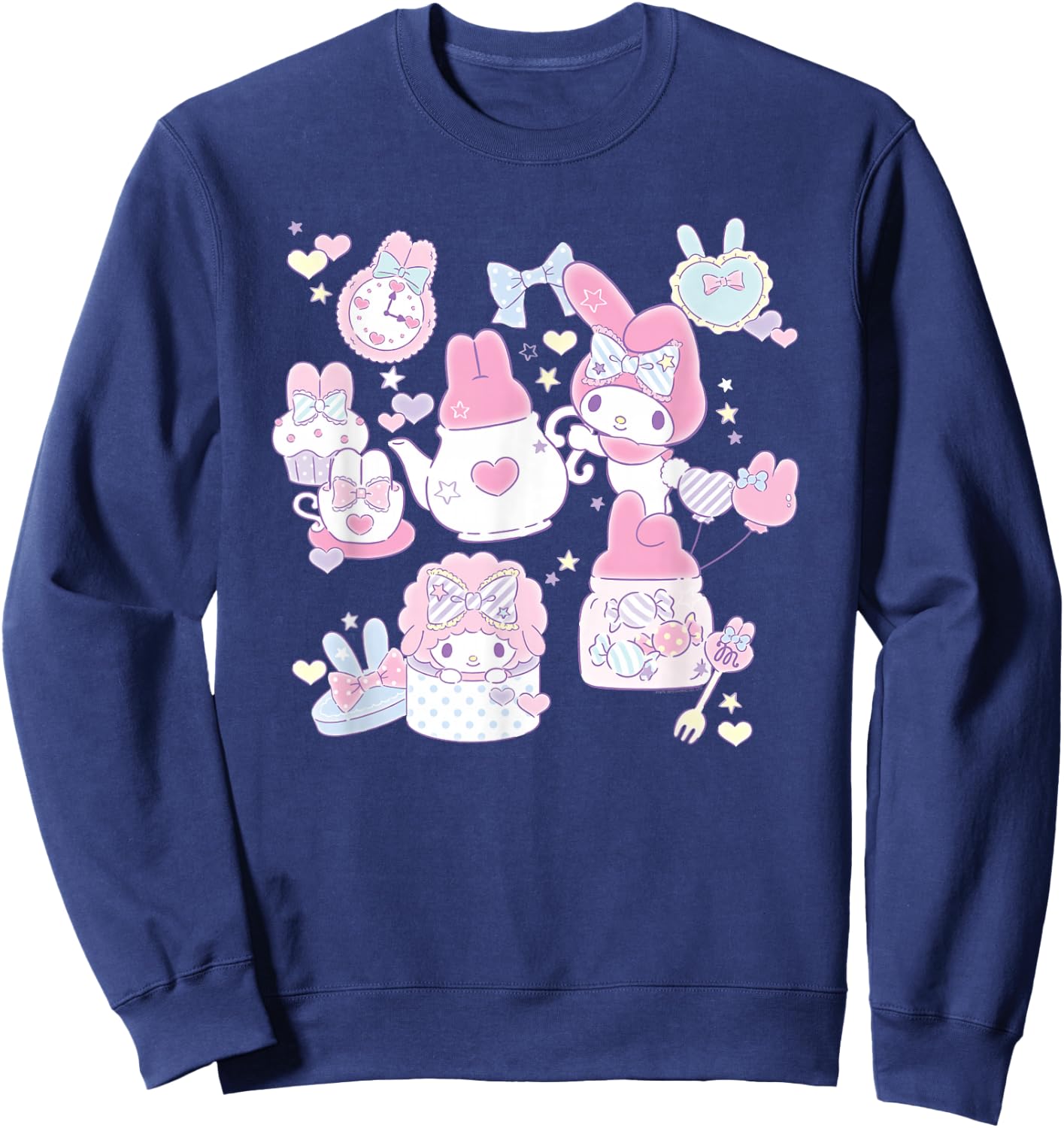 My Melody Tea Party with Friends Shirt Sweatshirt - Sweatshirt | Navy