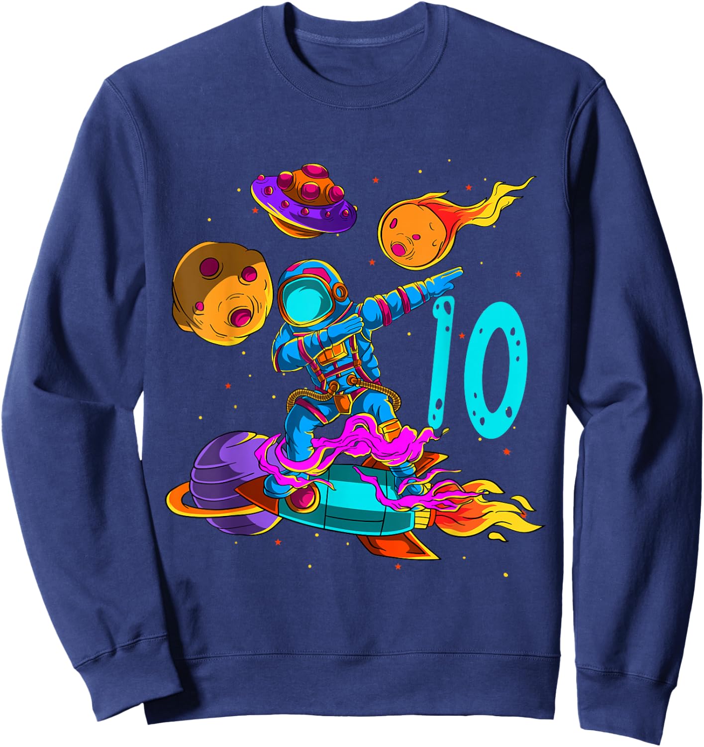 10 years Birthday Astronaut 10th Birthday Boys Astronaut Sweatshirt - Sweatshirt | Navy