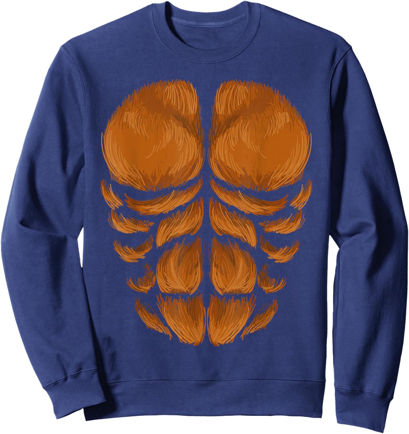 Bigfoot Chest Halloween Costume Hairy Monkey Sasquatch Sweatshirt - Sweatshirt | Navy